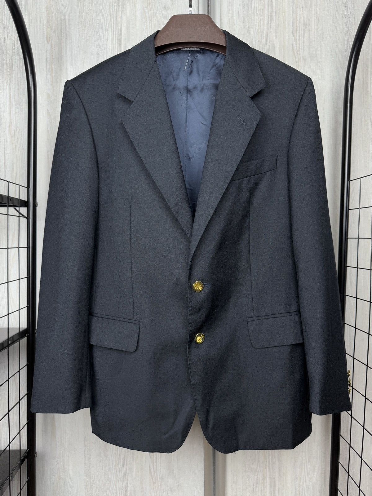 Tombolini Eugenio Tombolini vintage navy blue metal buttons sport coat Size 42R - 2 Thumbnail