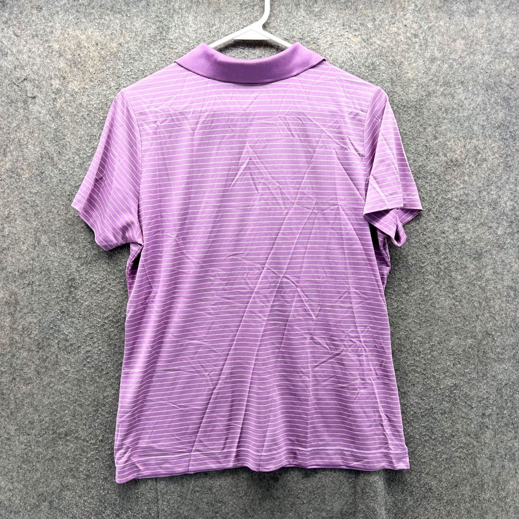 Nike Nike Golf Shirt Womens Large Purple Stripe Dri-FIT Tour Performance Polo Size L / US 10 / IT 46 - 2 Thumbnail
