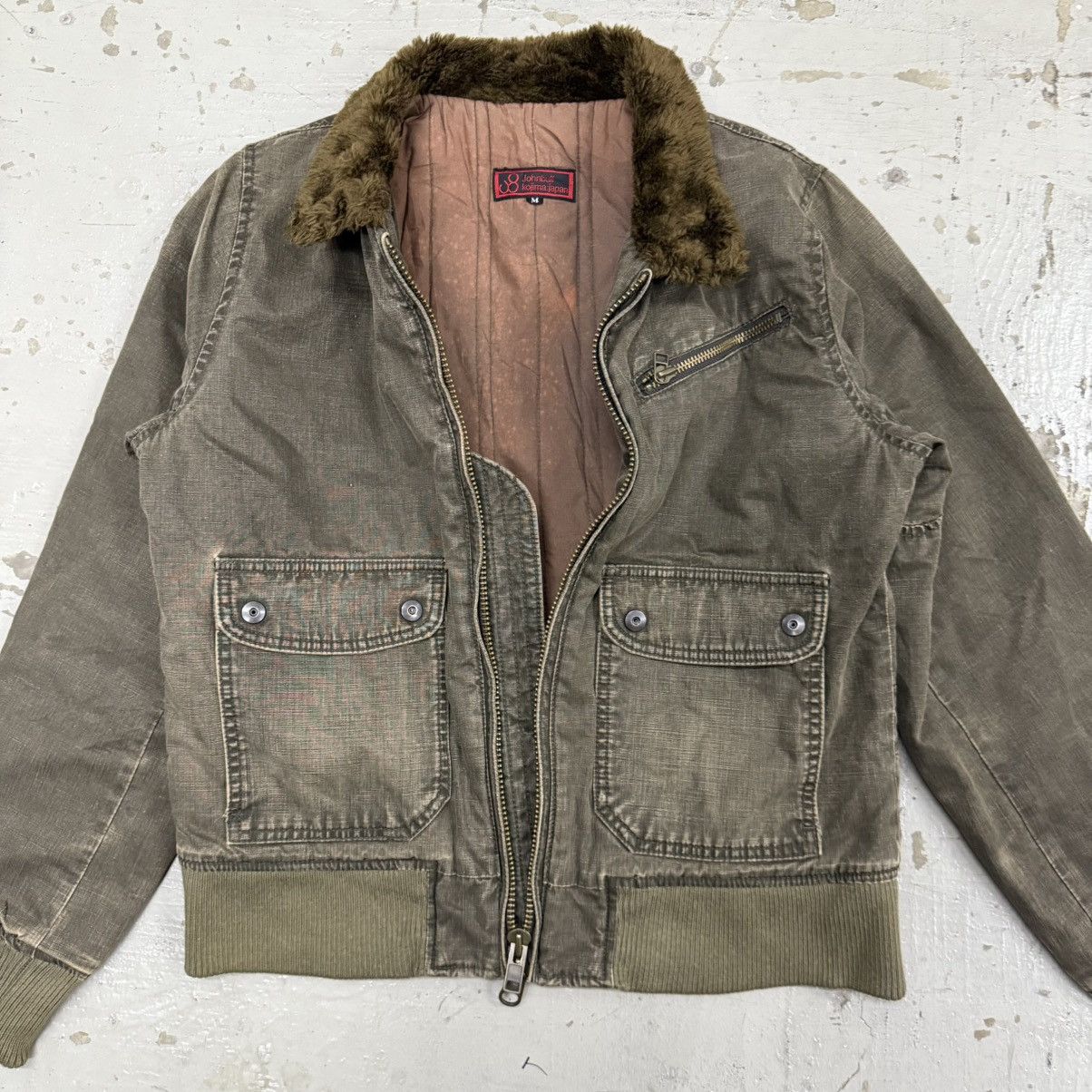 Johnbull JohnBull Kojima Denim Pilot Flight Shearling Fur Jacket Size US M / EU 48-50 / 2 - 6 Thumbnail