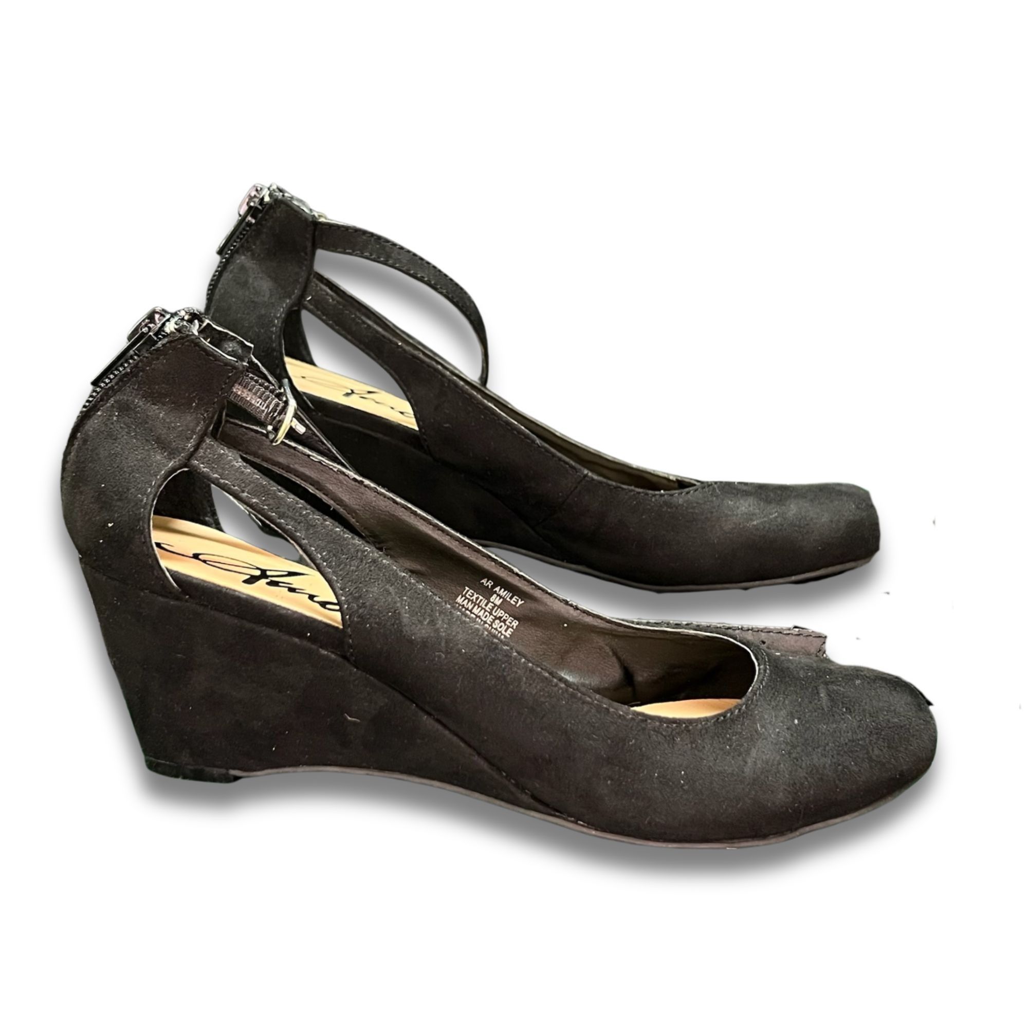 American Rag American Rag Miley Black Suede Closed-Toe Wedge Pumps With A Size US 8 / IT 38 - 3 Thumbnail