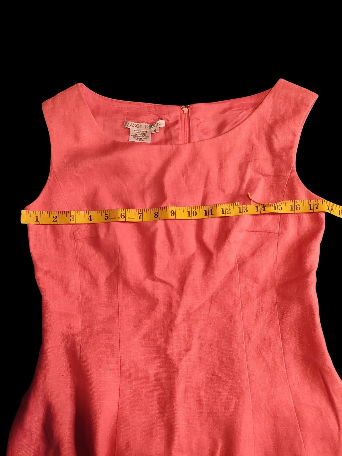 Other Maggy London Elegant Coral Midi Dress with Floral Embroidery Size M / US 6-8 / IT 42-44 - 8 Thumbnail