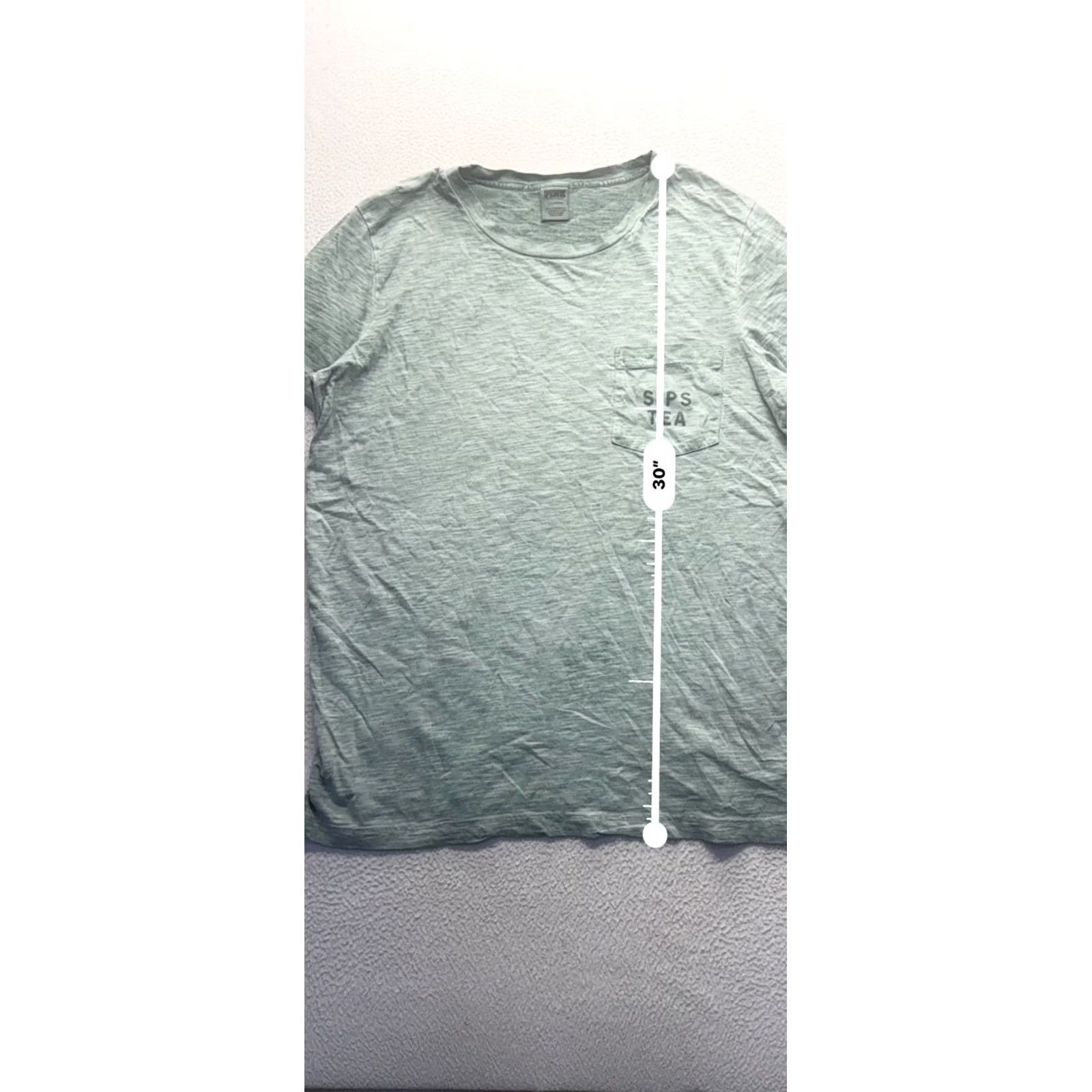 Victoria's Secret Victoria's Secret Pink Green Graphic T-Shirt Sips Tea L Womens Crewneck Pocket 100% Cotton Short Sleeve Vintage: No Size L / US 10 / IT 46 - 6 Thumbnail