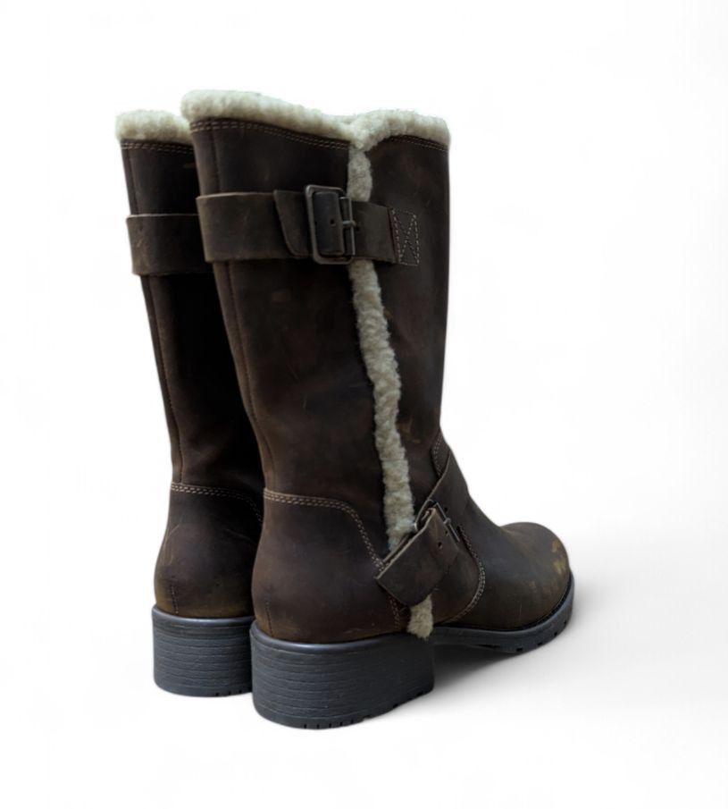 Clarks CLARKS Engineer Boots Biker Boots Fur Trimmed Size US 8.5 / IT 38.5 - 9 Thumbnail