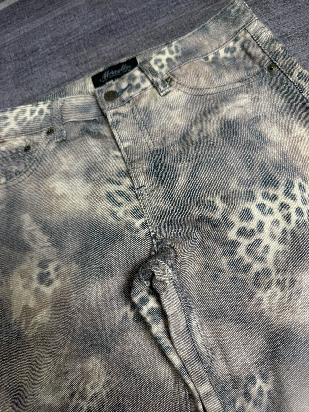 Tornado Mart MARVELE STUDED LEO PARD DENIM PANTS Size US 30 / EU 46 - 5 Thumbnail