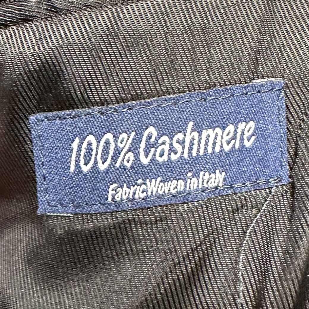 Vintage Andrew Fezza Sport Coat Blazer Mens 43L Dark Gray 100% Cashmere 3 Button Closure Size 46R - 5 Thumbnail