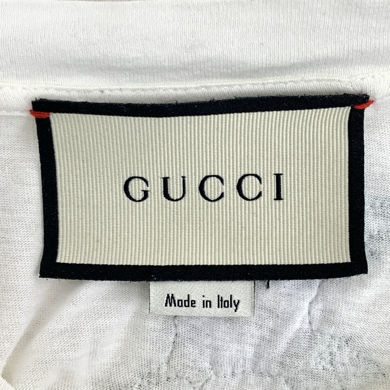 Gucci Gucci White Logo Print Cotton Crew Neck T-shirt K26WX Size US XS / EU 42 / 0 - 6 Thumbnail