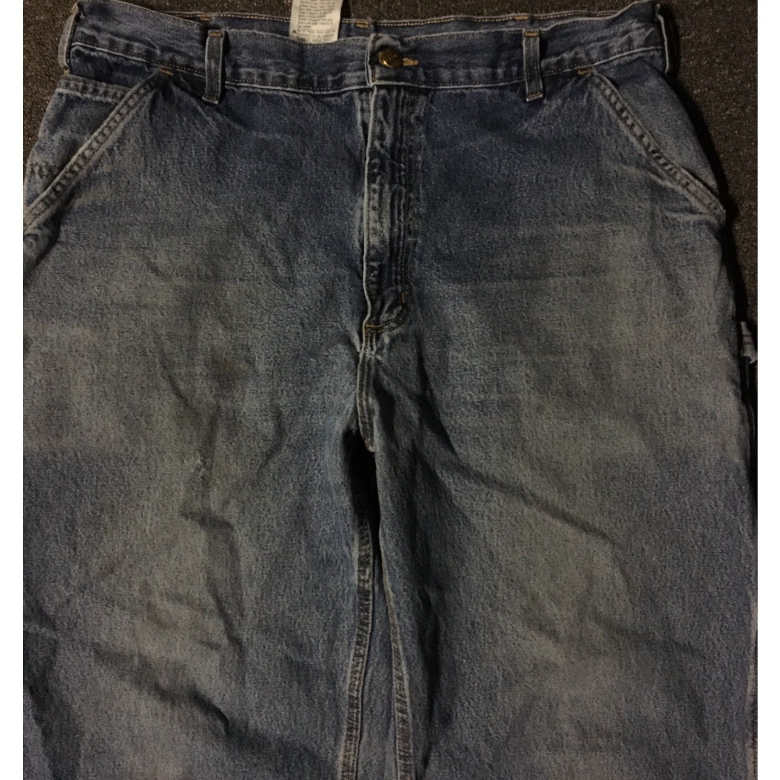 Carhartt VINTAGE Carhartt Jeans 36/32 Faded Distress 90s Work Biker Grunge Skate WIP B13 USA Size US 36 / EU 52 - 7 Thumbnail