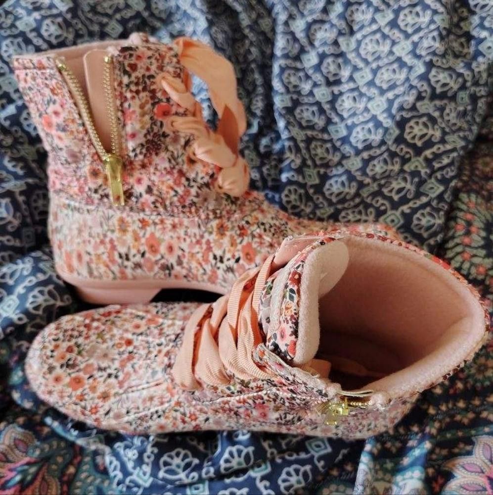 Sperry Women's Saltwater Pink Floral Duck Boots Size