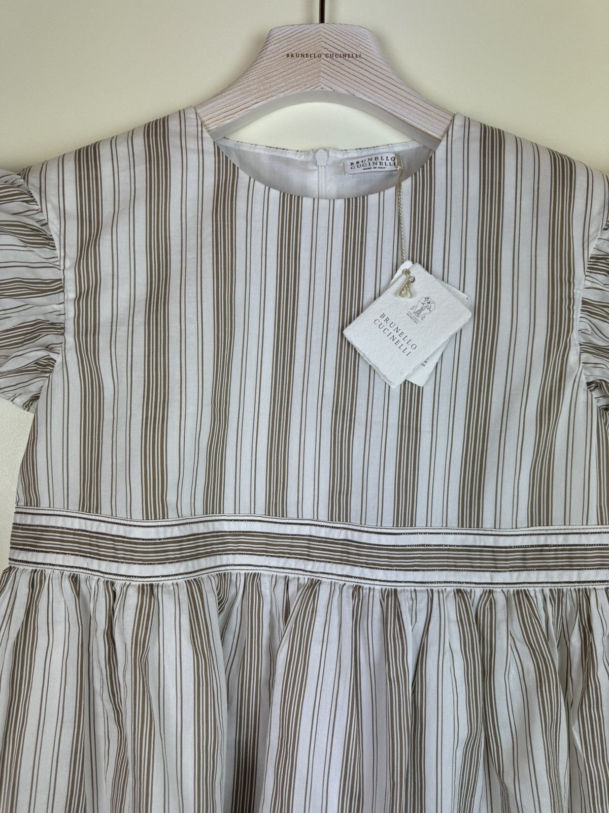 Brunello Cucinelli Brunello Cucinelli monili cotton silk striped blouse top XS Size XS / US 0-2 / IT 36-38 - 3 Thumbnail