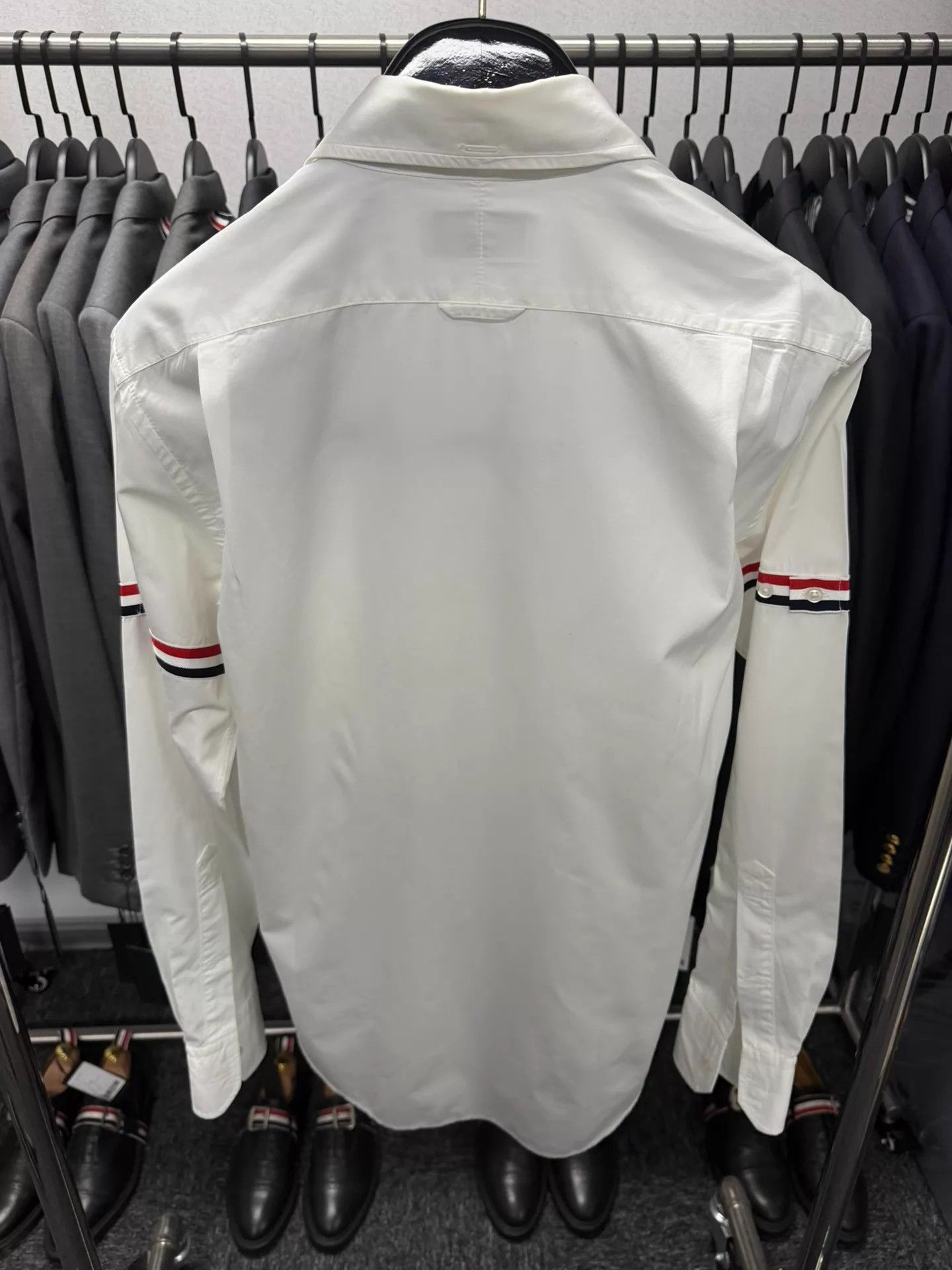 Thom Browne Thom Browne Double Sleeve Tab White Poplin Shirt Size 3 Size US L / EU 52-54 / 3 - 2 Thumbnail