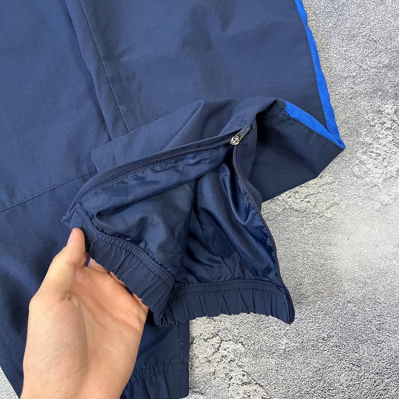 Nike Vintage 90s Nike Blue Zip Baggy Track Pants Sportwear Swoosh Size US 30 / EU 46 - 2 Thumbnail