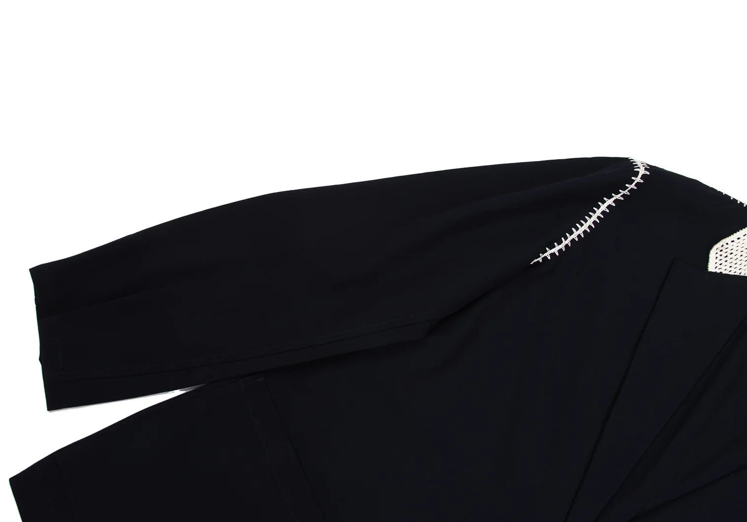 Yohji Yamamoto Yohji Yamamoto Lace-Detail Wool Gabardine Jacket Size US M / EU 48-50 / 2 - 5 Thumbnail