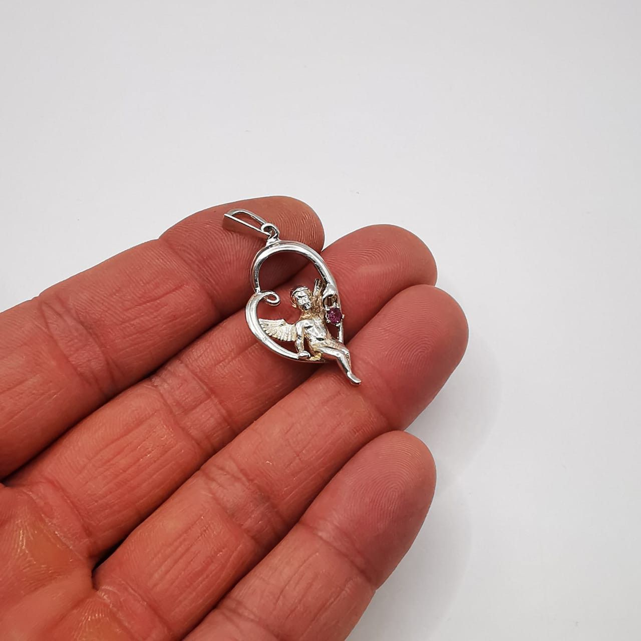 Sterling Silver Vintage Pendant "Little angel" made of 925 silver 4,60g Size ONE SIZE - 8 Thumbnail