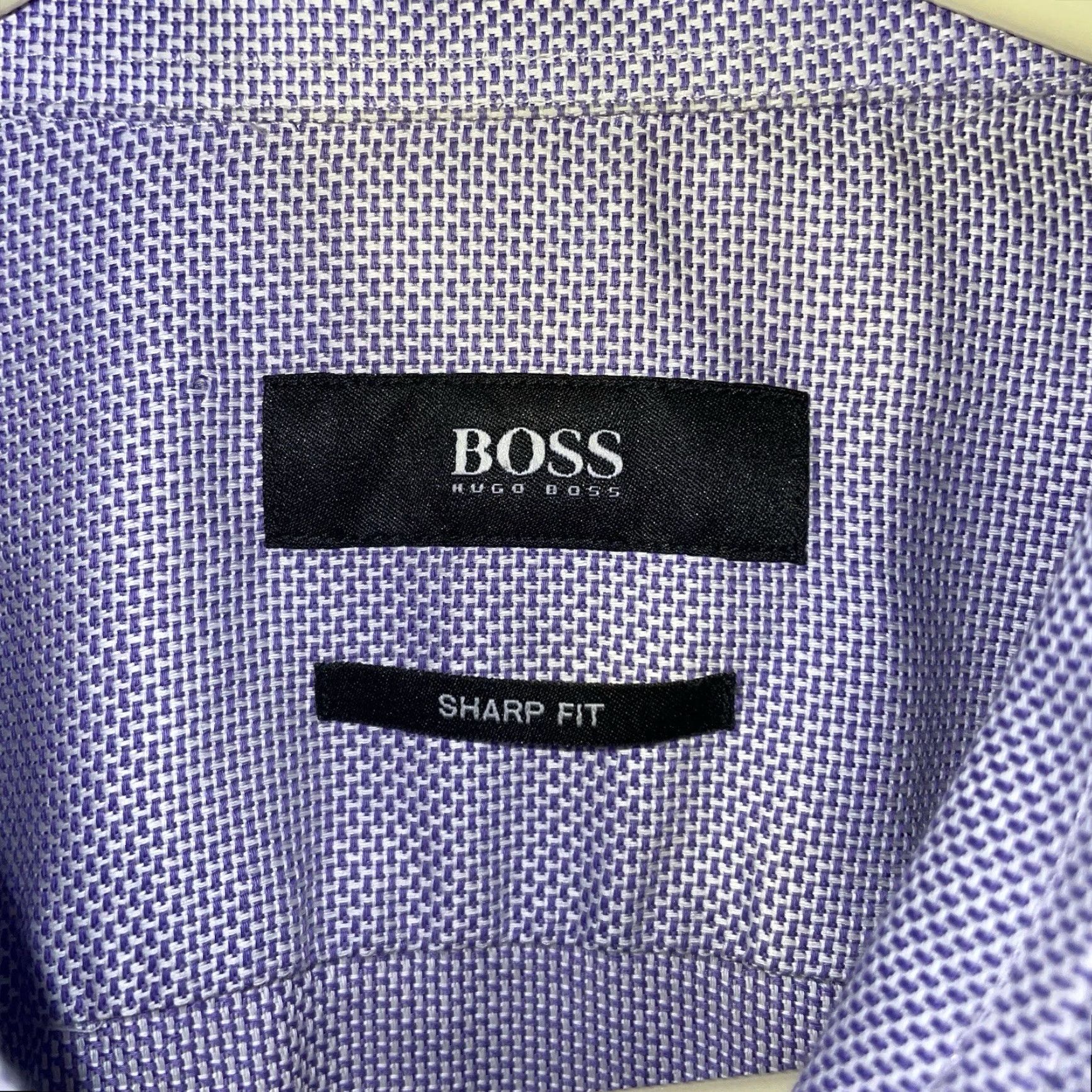 Hugo Boss HUGO BOSS Sharp Fit Long Sleeve Dress Shirt Men's Blue Size 16.5 Size 42R - 4 Thumbnail