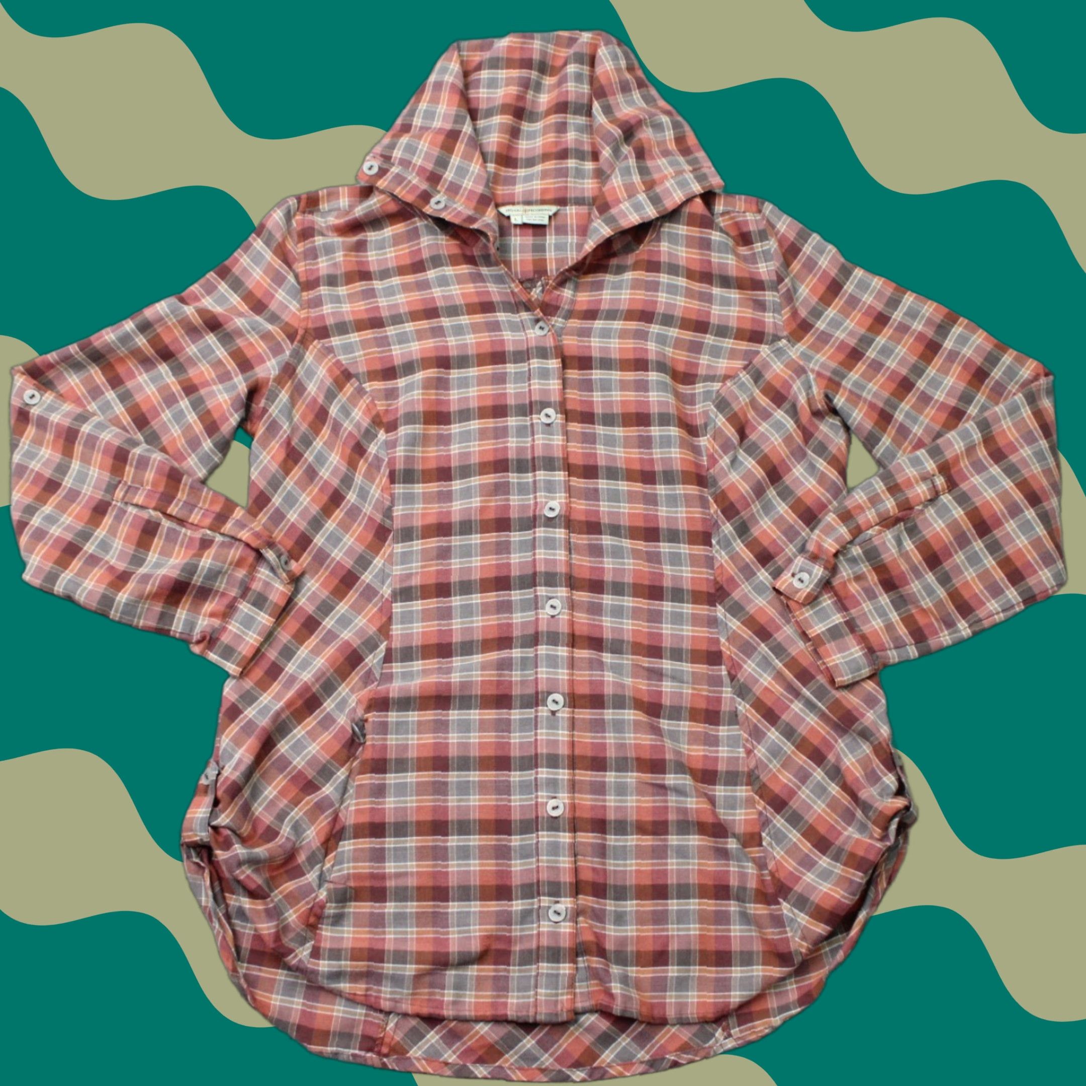 Royal Robbins Royal Robbins Shirt Women L Red Plaid Collar Button-Up Long Sleeve Vintage? No (adjusted) Size L / US 10 / IT 46 - 1 Thumbnail