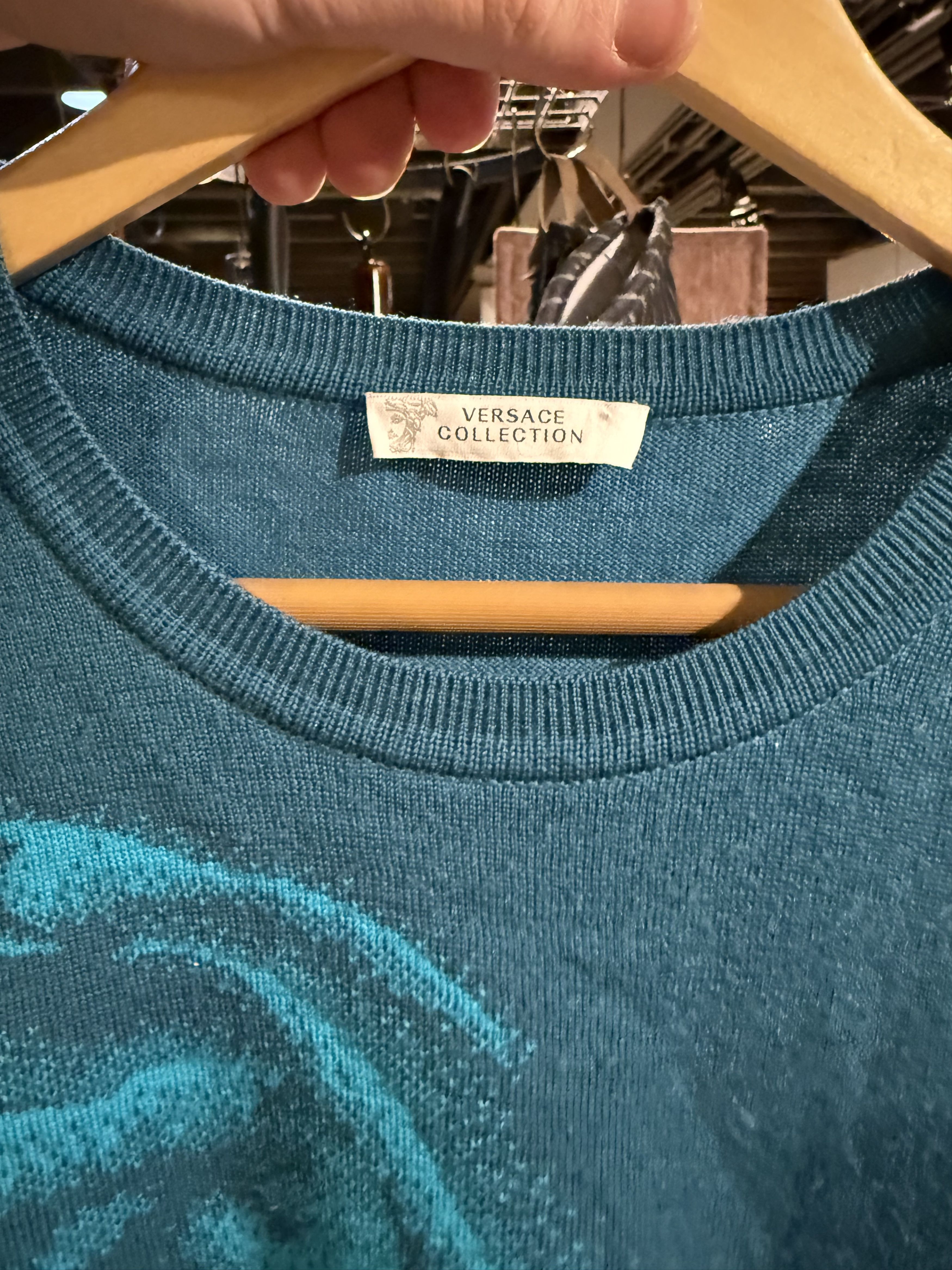 Versace Versace Long Sleeve Cerulean Size US M / EU 48-50 / 2 - 2 Thumbnail