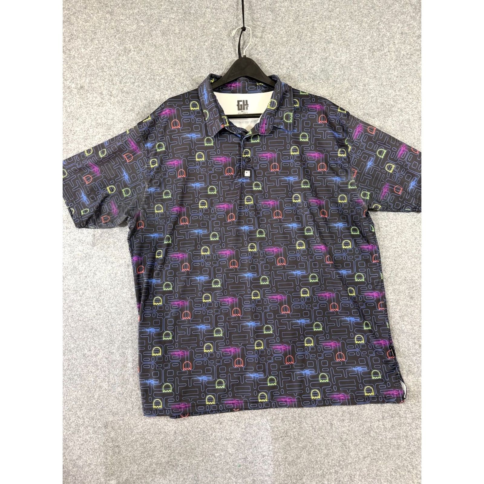 Vintage Greater Half Polo Shirt Mens 2XL Black iPack Graphic Golf Performance Logo Pac-Man AR-15 Polo Mens 2XL Black iPack Graphic Pac-Man AR-15 Size US XXL / EU 58 / 5 - 3 Thumbnail