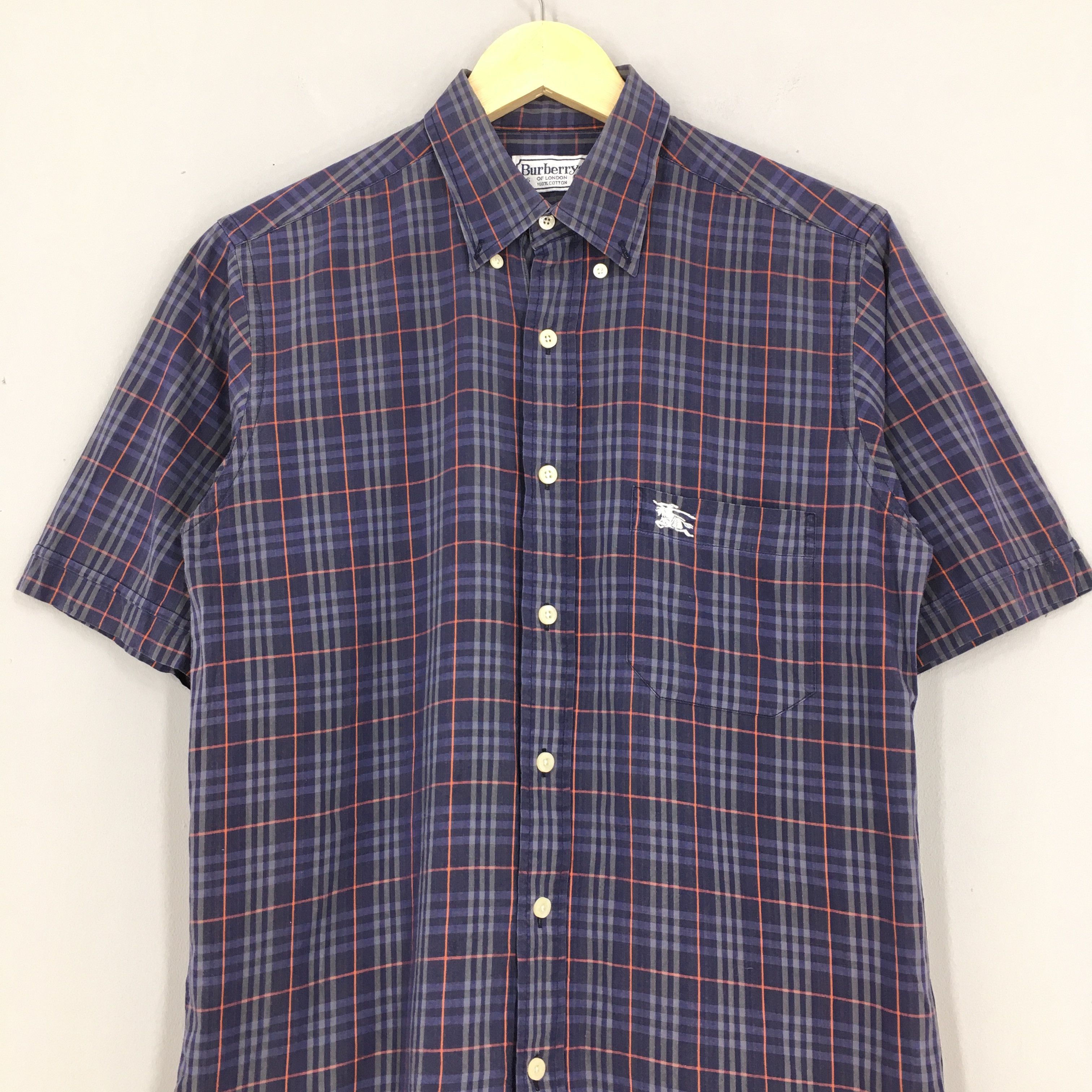 Burberry × Burberry Prorsum × Vintage Vintage 90s Burberrys Nova Check Blue Button Up Shirt Small Size US S / EU 44-46 / 1 - 2 Thumbnail
