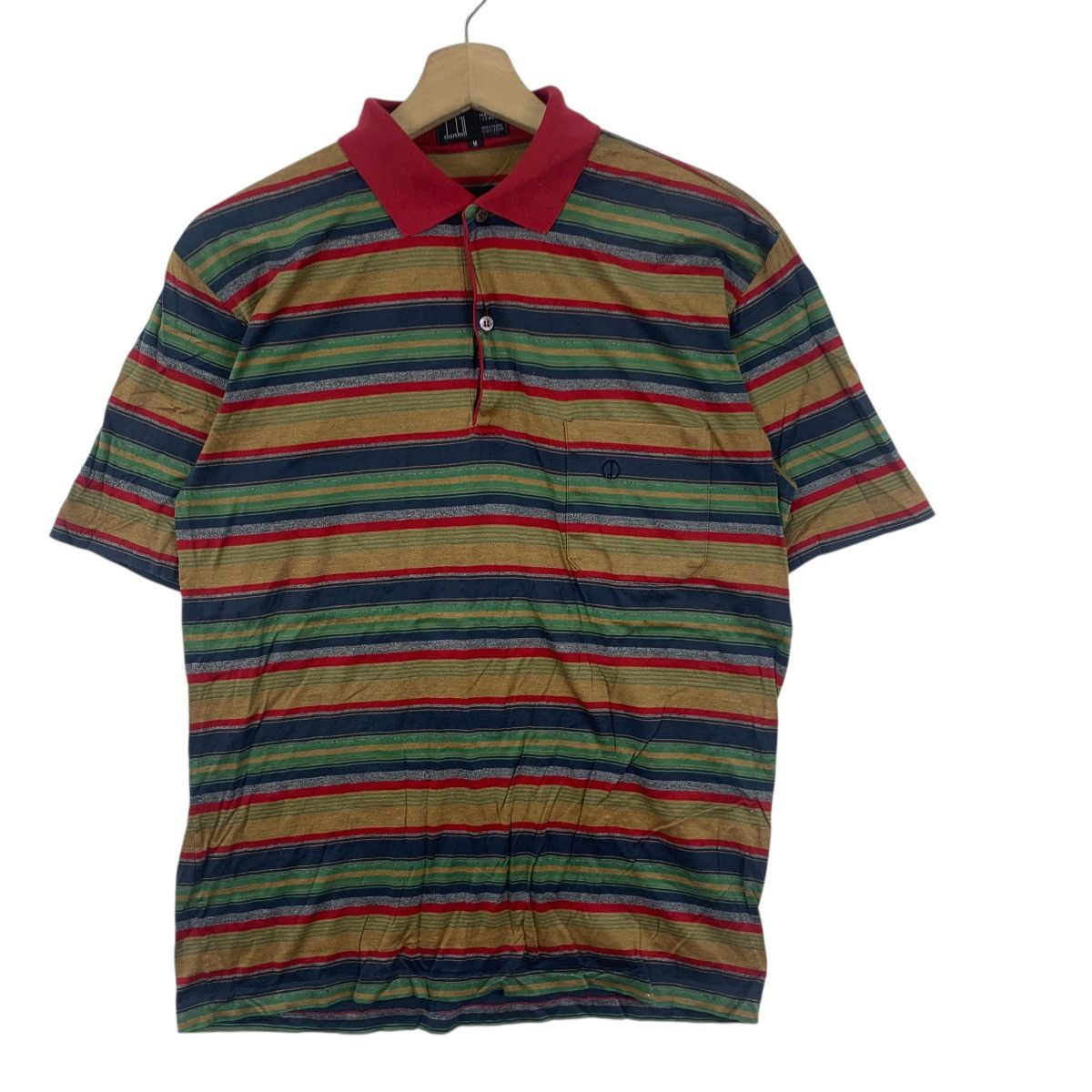 Vintage Vintage DUNHILL MADE IN ITALY Pure Cotton Striped Polo Tee Size US M / EU 48-50 / 2 - 5 Thumbnail