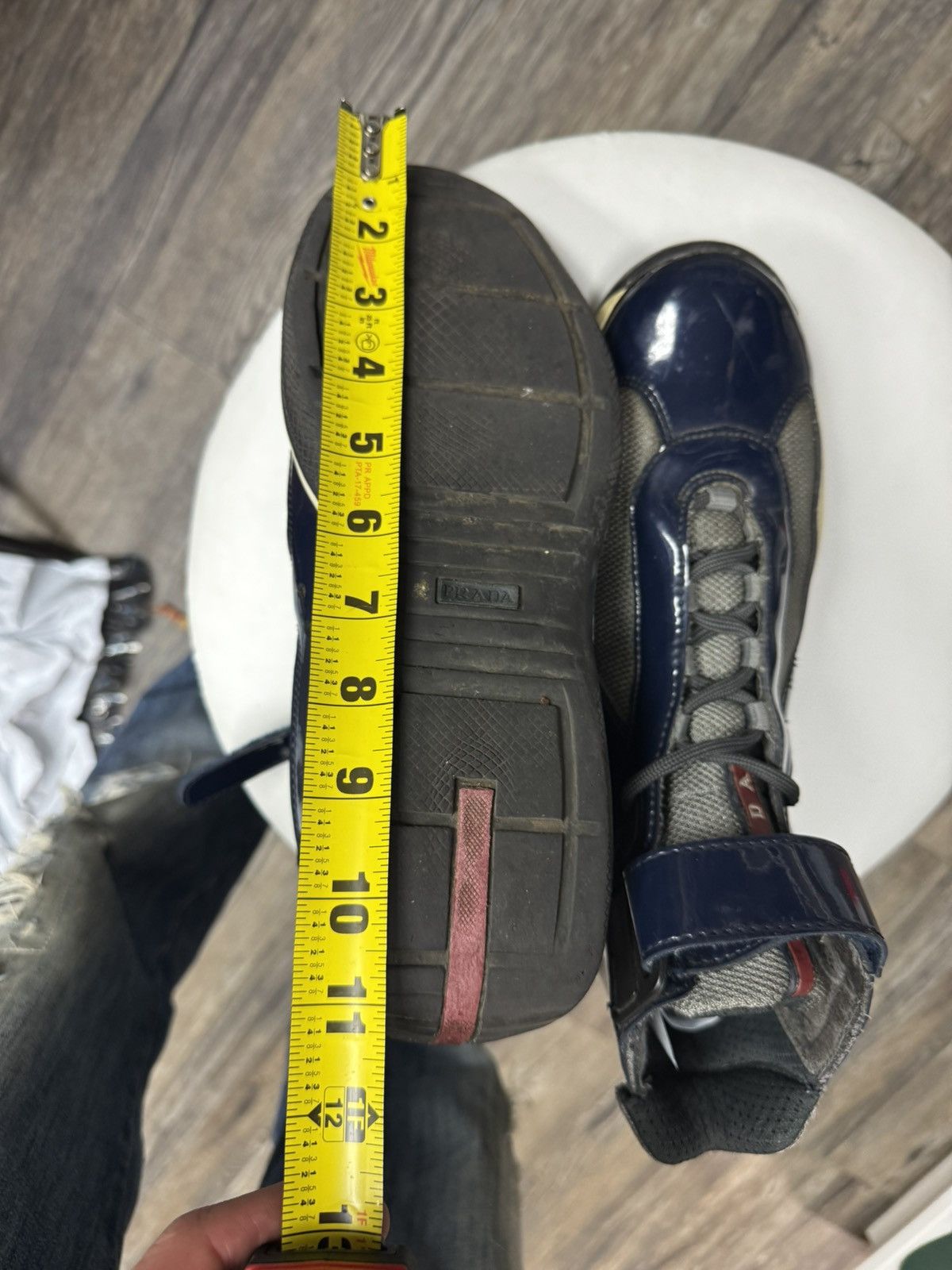 Prada PRADA DARK BLUE PATENT LEATHER HITOP CUPS Size US 9 / EU 42 - 10 Thumbnail