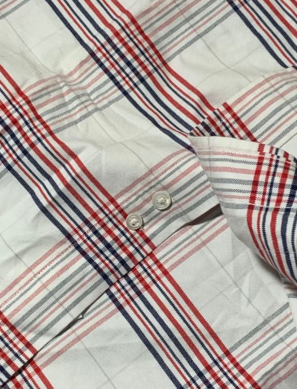 Thom Browne Thom Browne Red Tricolor Plaid Cotton BD Oxford Shirt Size 2 Size US M / EU 48-50 / 2 - 5 Thumbnail