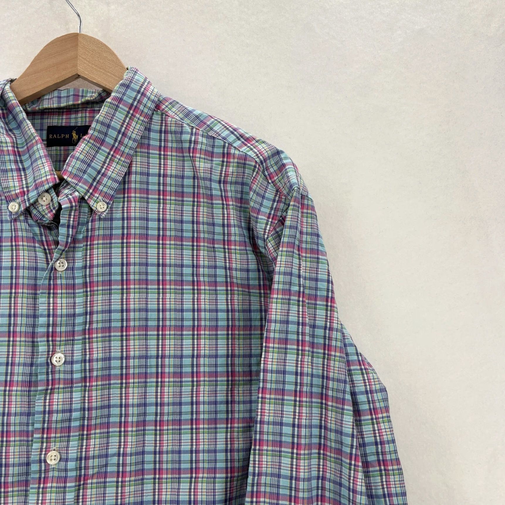 Ralph Lauren Ralph Lauren Shirt Mens XL Blue Madras Plaid Long Sleeve Button Up Classic Pony Size US XL / EU 56 / 4 - 2 Thumbnail