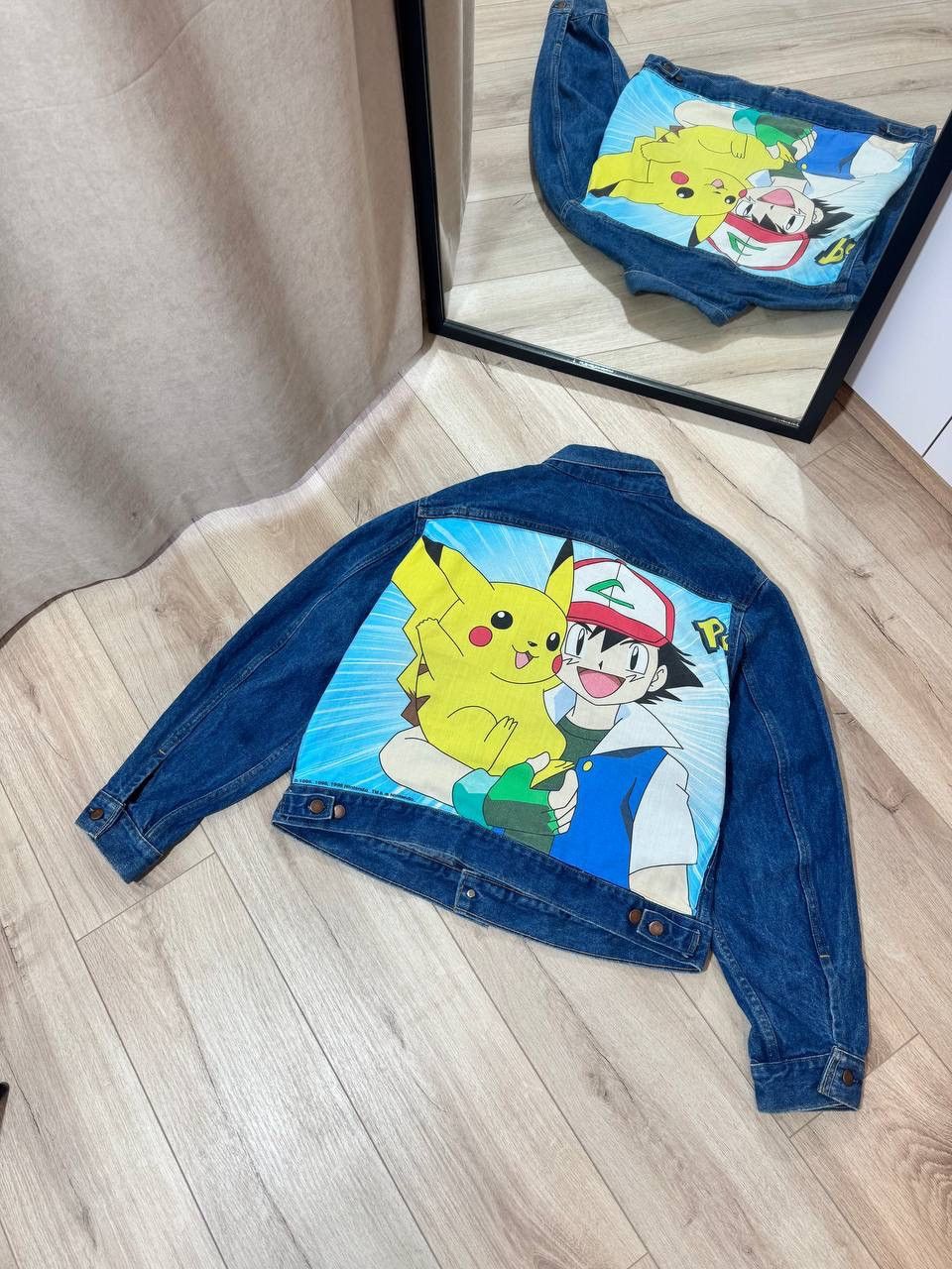 Pokemon Vintage 80s Nutmeg Mills USA Pokemon Custom Denim Jacket Size US XL / EU 56 / 4 - 1 Thumbnail