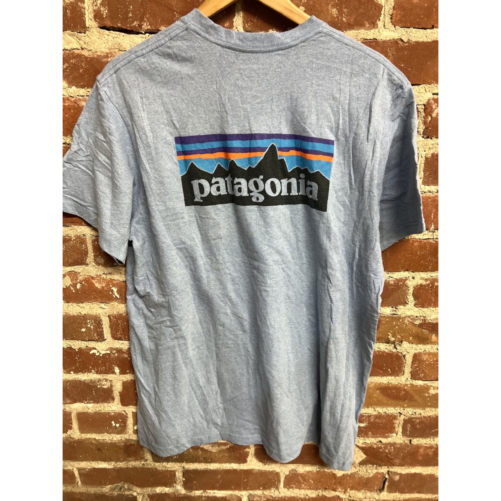 Patagonia Patagonia Shirt Mens Large Regular Fit Responsibili-Tee Blue Short Sleeve Logo Shirt Mens L Blue Logo Short Sleeve Crew Neck T-Shirt Outdoor Size US L / EU 52-54 / 3 - 3 Thumbnail