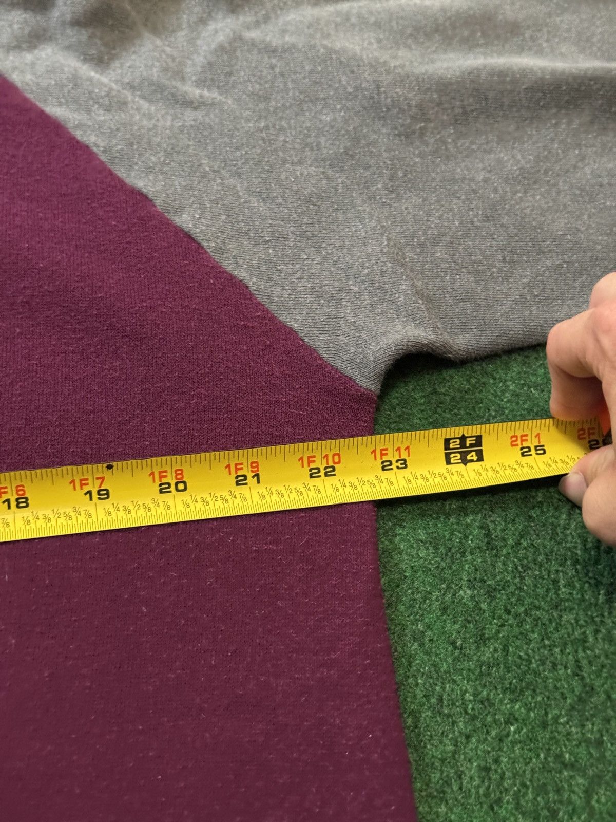 Vintage Vtg 70s Blank 50/50 Two Tone Minimalist Hoodie Sweatshirt Size US L / EU 52-54 / 3 - 4 Thumbnail