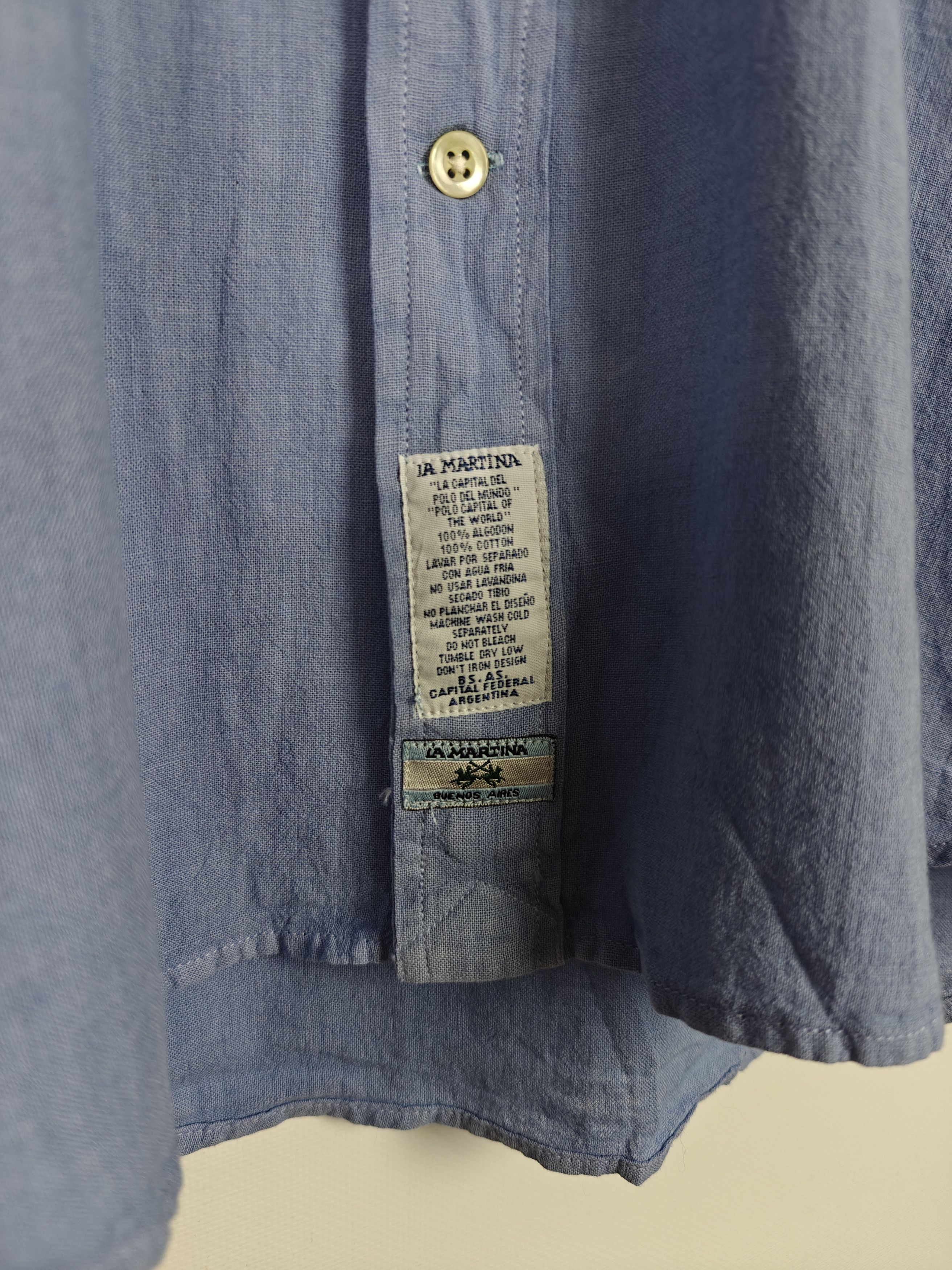 La Martina La Martina Linen Shirt Buenos Aires Collared Blue size L Size US L / EU 52-54 / 3 - 5 Thumbnail