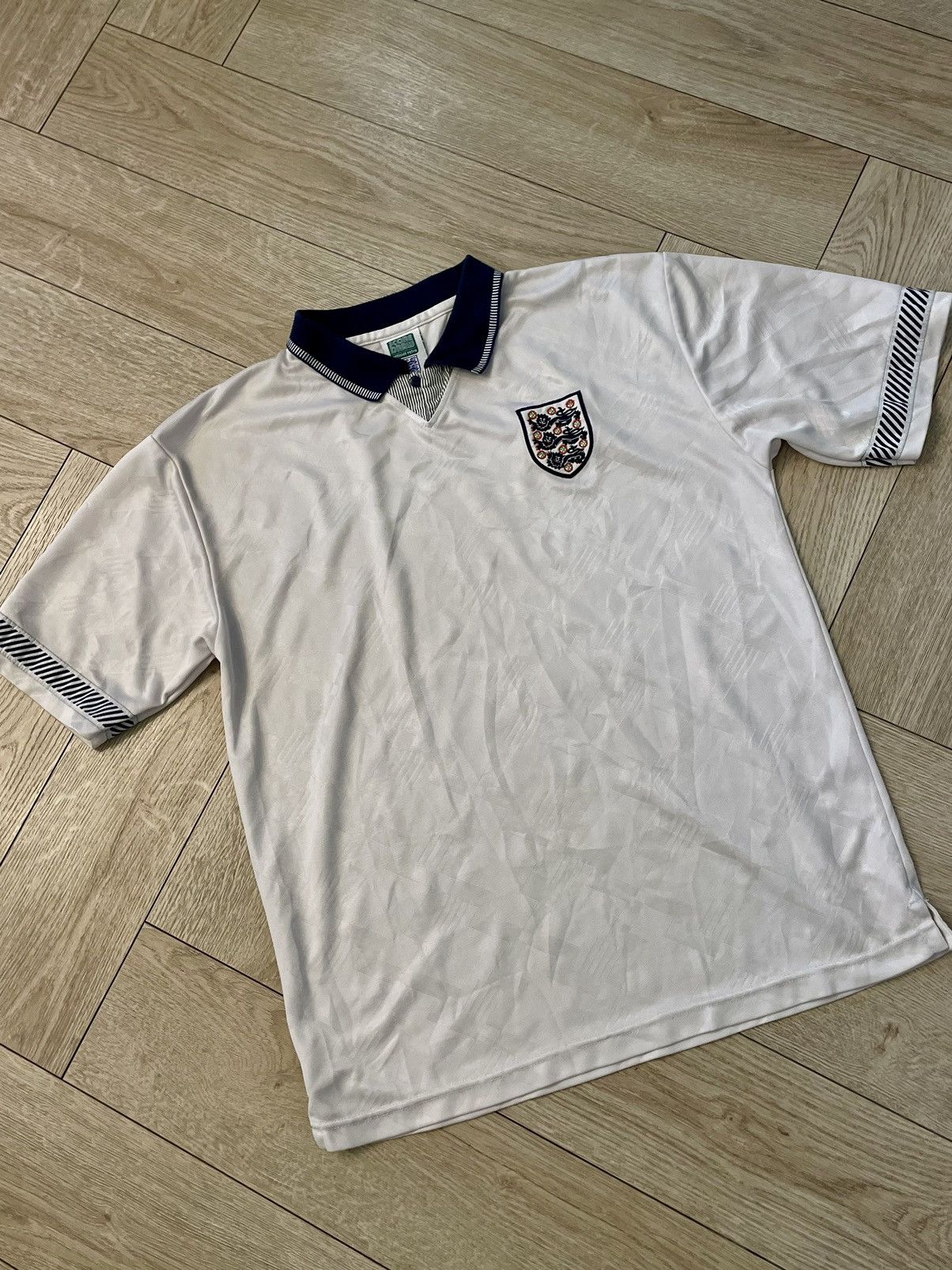 Vintage Score Draw England 1990 Away Jersey White football Shirt Size US L / EU 52-54 / 3 - 2 Thumbnail