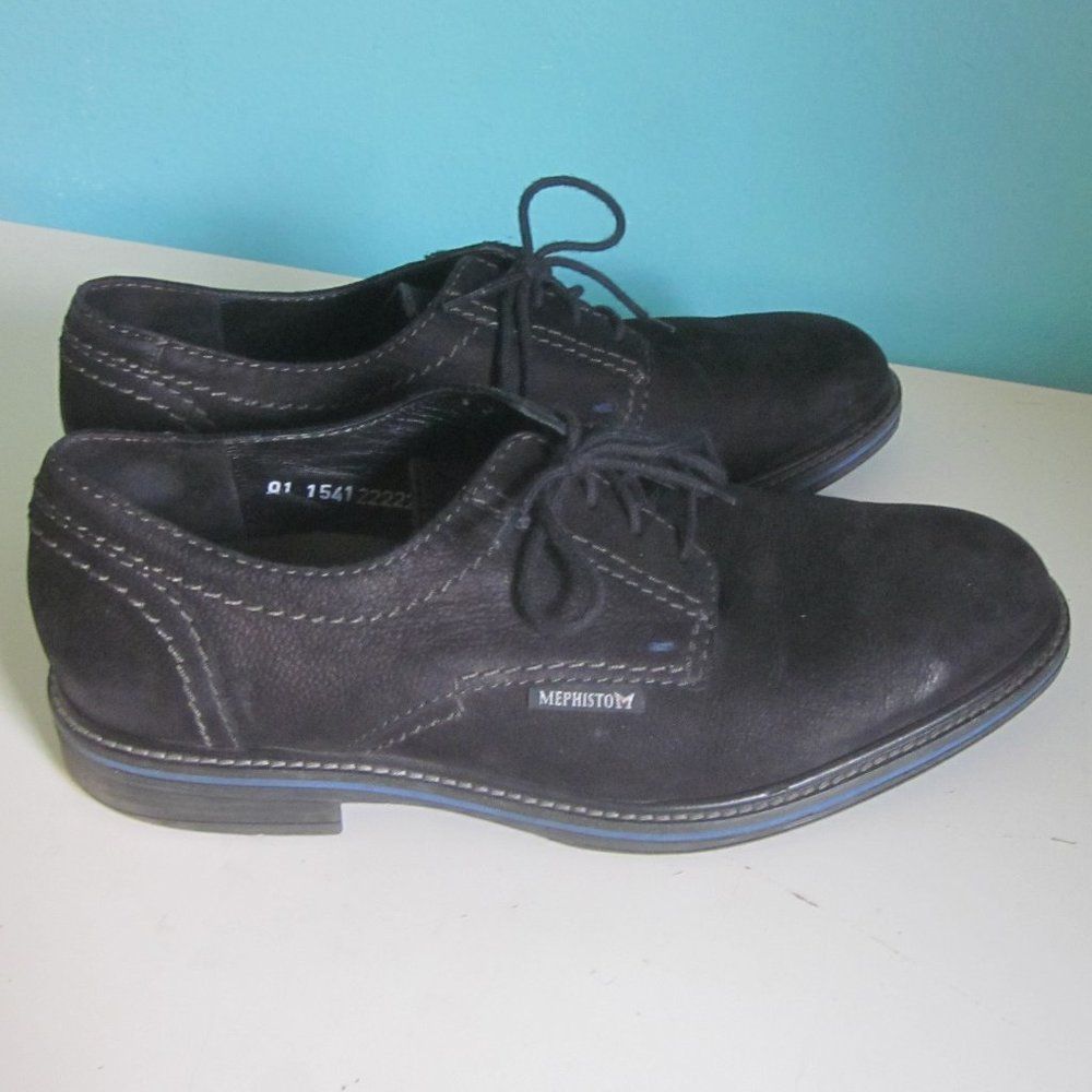 Mens 8.5 UK Size 8 Black Suede Leather Mephisto AirJet Lace Up Shoes Mephisto, Air-jet, Black Leather, Shoes, Boys, 5 1/2 US  main image 2