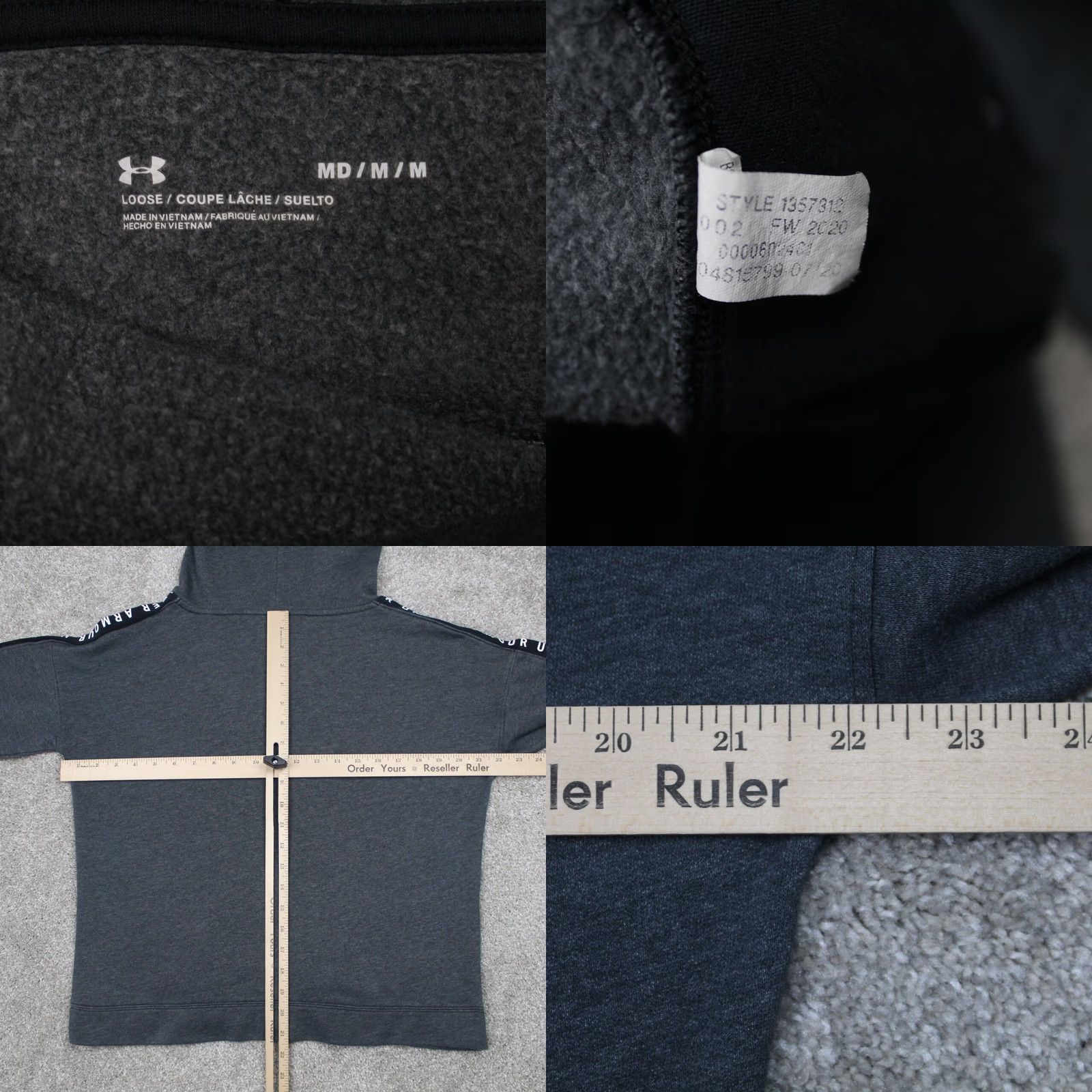 Under Armour Under Armour Sweatshirt Funnel Neck Taped Fleece Pullover Womens Medium Gray UA Pullover Size M / US 6-8 / IT 42-44 - 8 Thumbnail