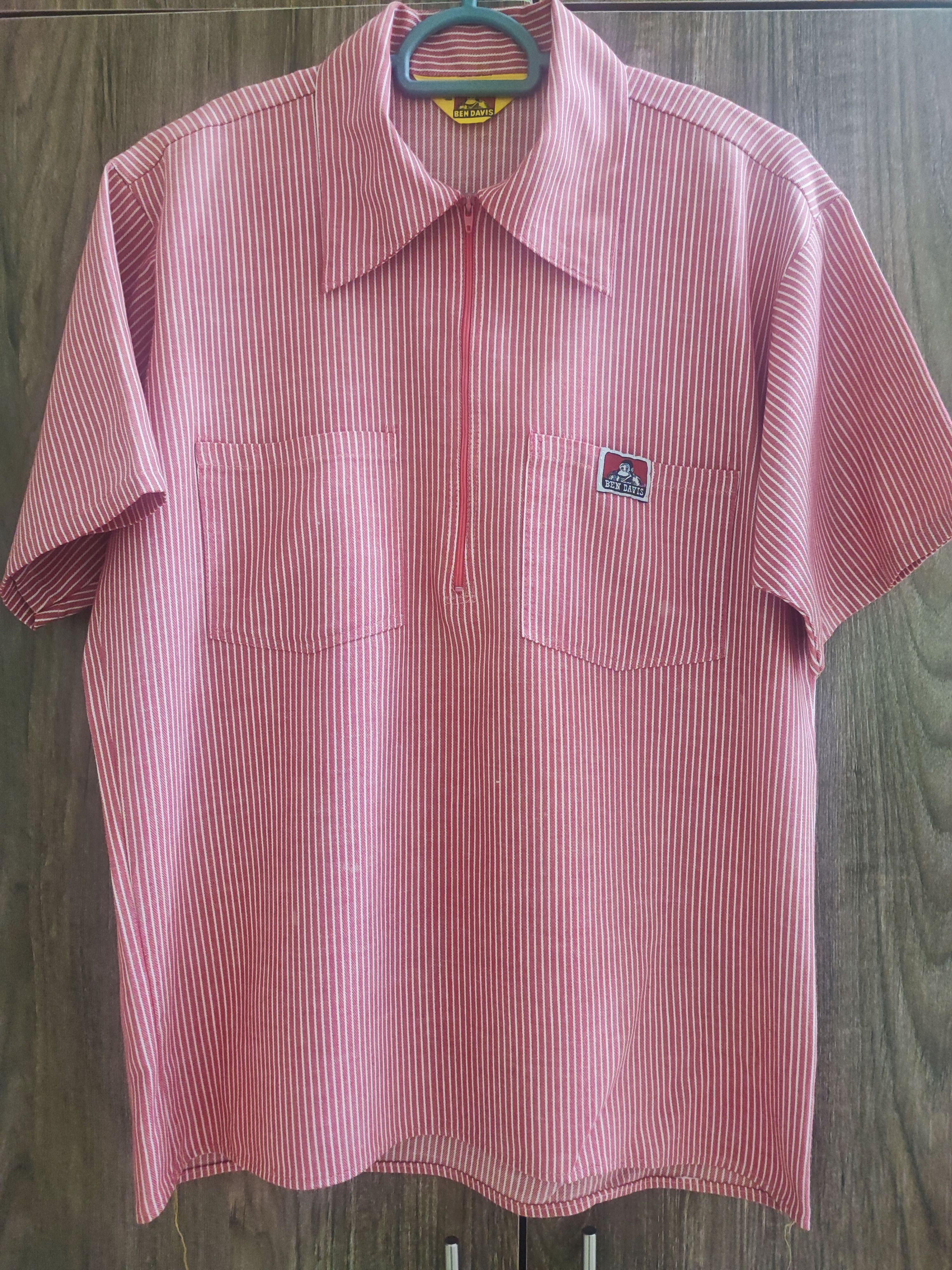 Ben Davis RARE 1970s Hickory Striped Ben Davis 1/2 Half Zip Yellow Tag Size US S / EU 44-46 / 1 - 1 Thumbnail