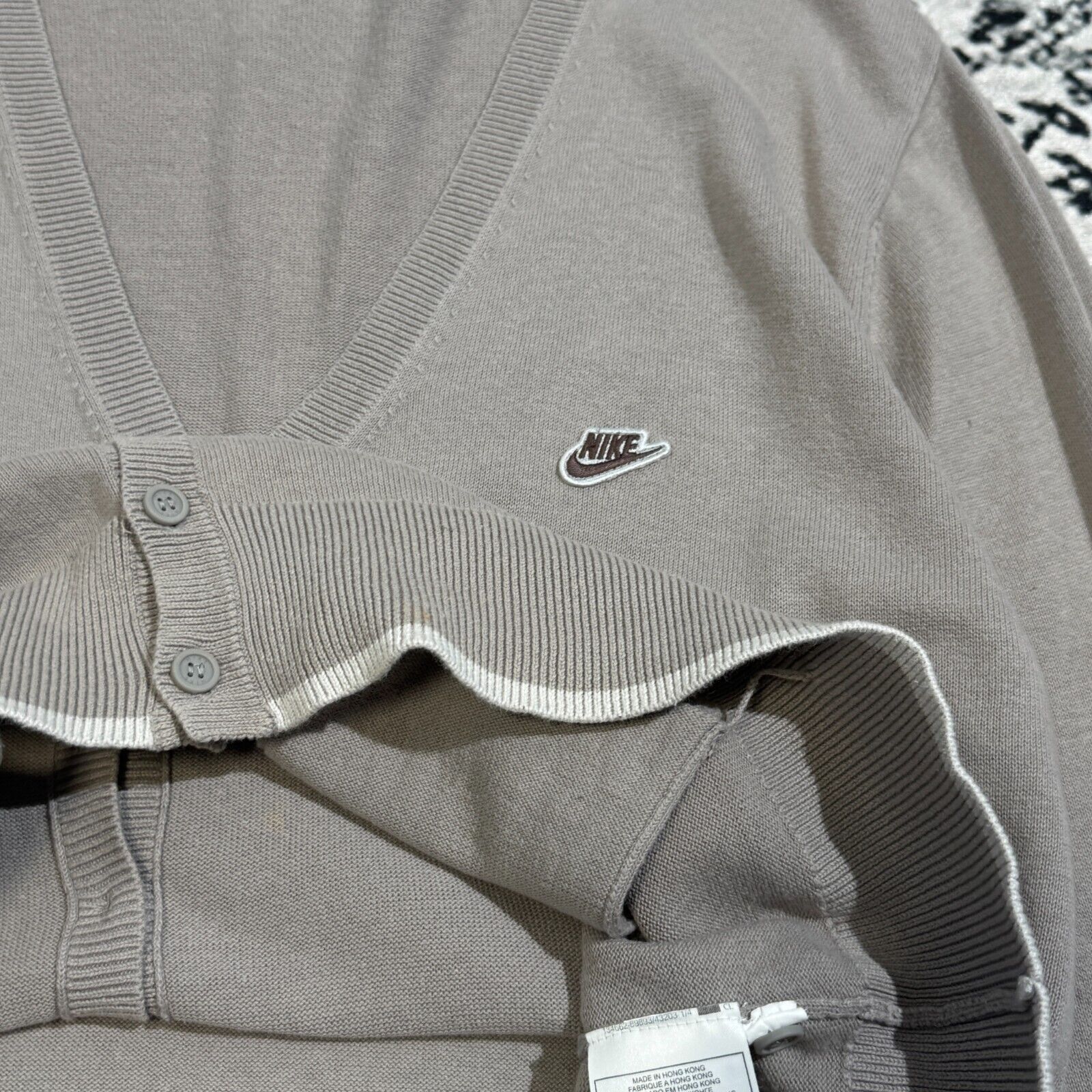 Nike × Vintage Vintage Nike Unisex Gray Cotton Sweater Cardigan Size L Size US L / EU 52-54 / 3 - 11 Thumbnail