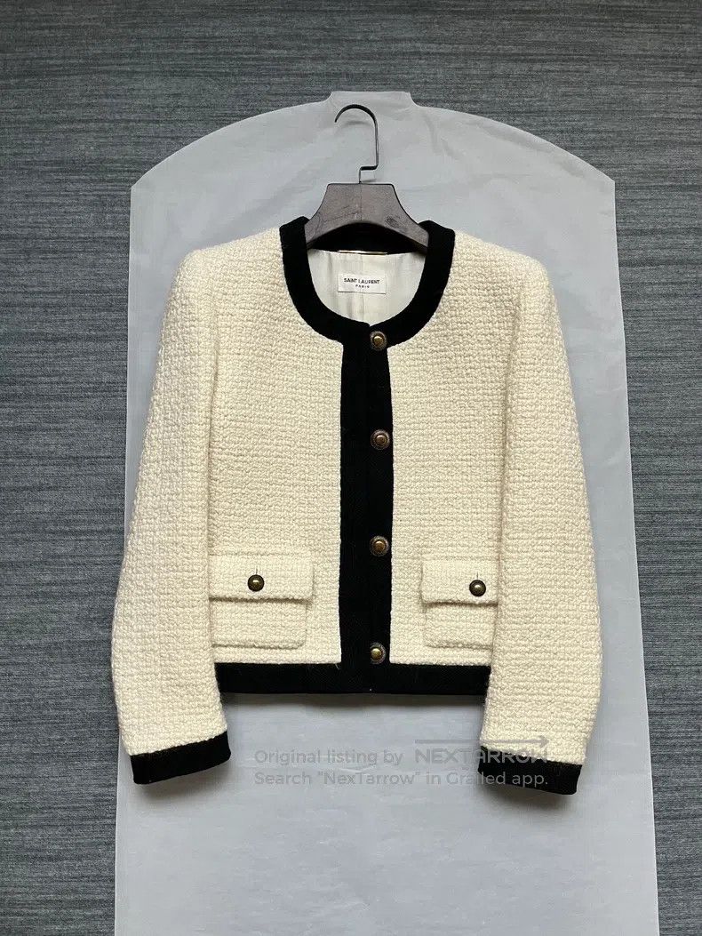 Saint Laurent Paris Saint Laurent Paris Tweed Short Women's Jacket Size XS / US 0-2 / IT 36-38 - 1 Thumbnail
