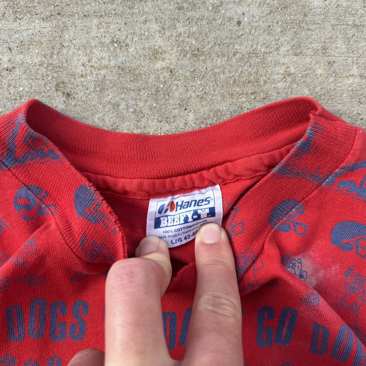 Band Tees × Hanes × Vintage Vintage Bulldogs AOP Shirt Size US L / EU 52-54 / 3 - 5 Thumbnail
