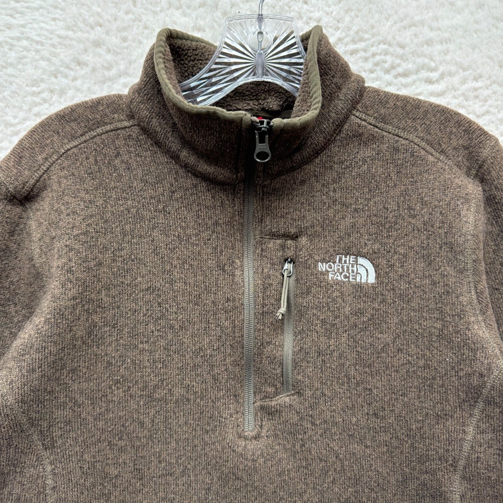 The North Face VINTAGE North Face Fleece Jacket Sweater Small Mens Brown 1/4 Zip Pullover Mock Neck Size US S / EU 44-46 / 1 - 3 Thumbnail