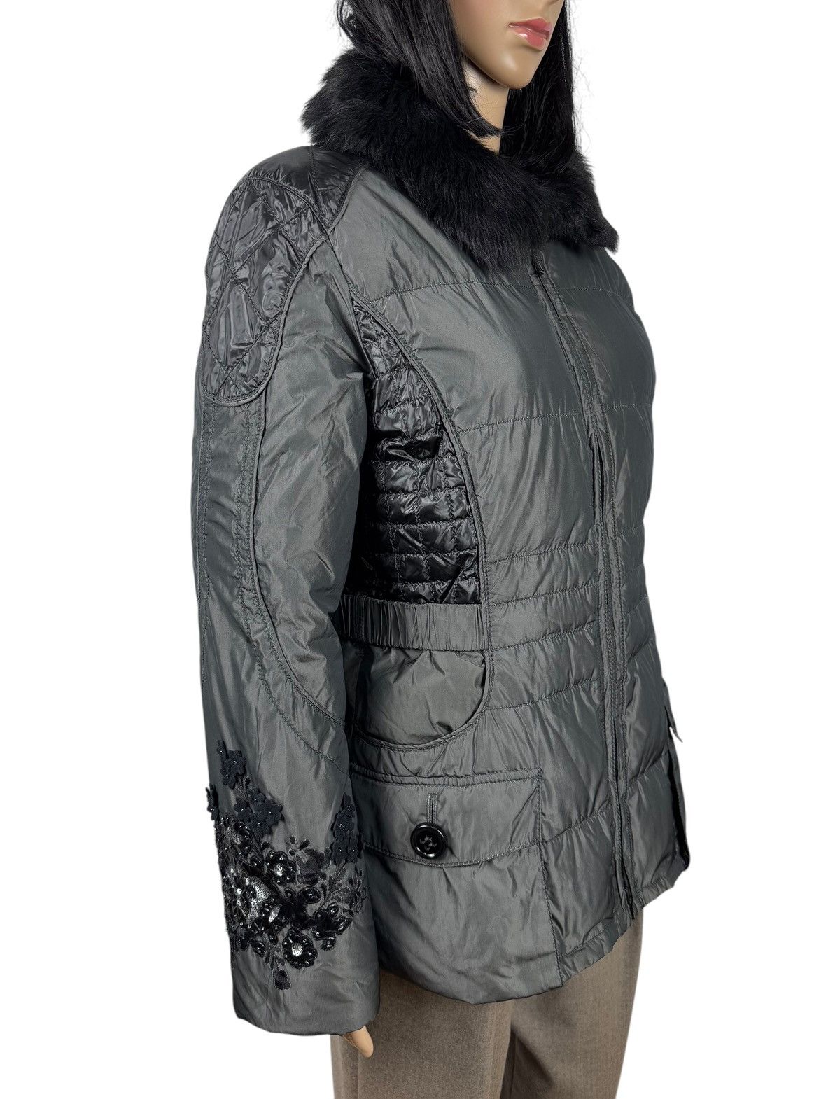 Bogner Sonia Bogner Down Jacket Real Fur Collar Embroidered Flowers Size L / US 10 / IT 46 - 3 Thumbnail