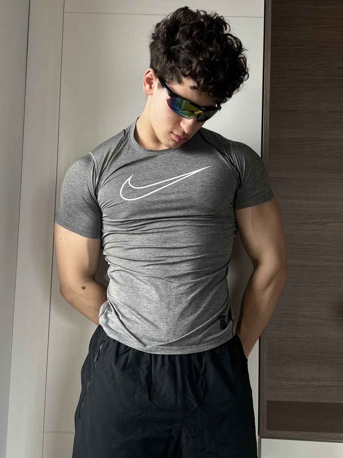 Nike ‼️Nike Pro Combat Big Logo Dri-Fit Fitted Termo T-Shirt‼️ Size US XL / EU 56 / 4 - 8 Thumbnail