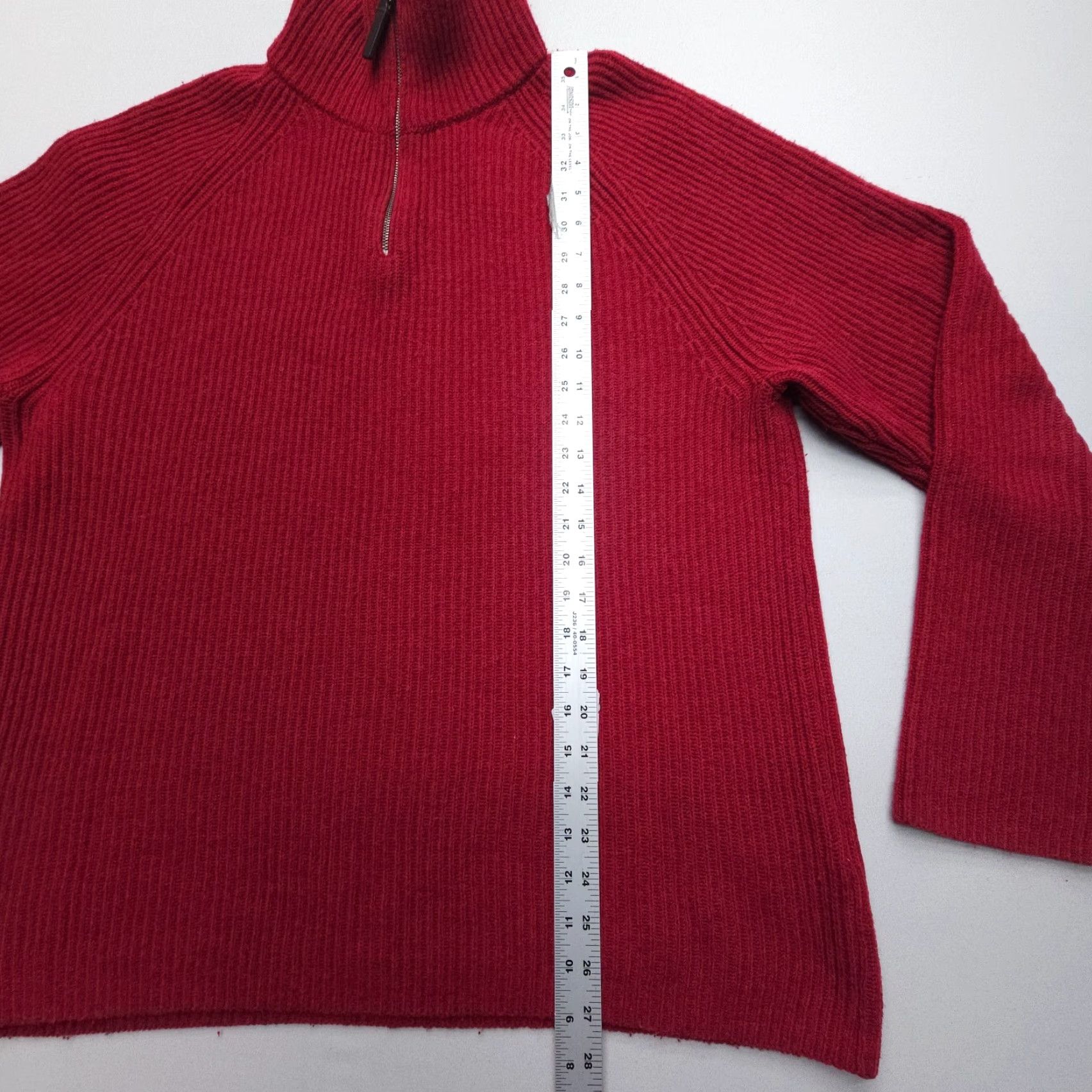 Banana Republic VINTAGE Banana Republic 1/4 Zip Sweater Mens Large Red Wool Italian Yarn Turtleneck Size US L / EU 52-54 / 3 - 6 Thumbnail
