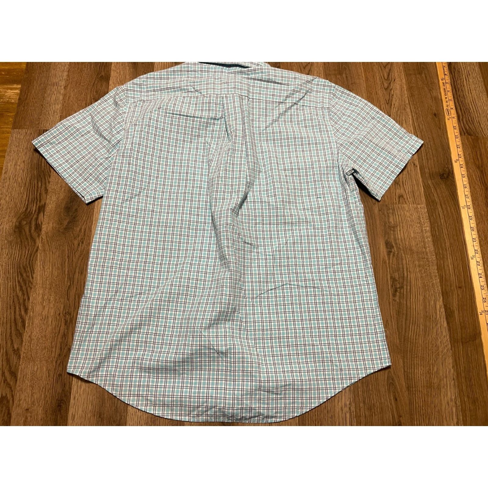 Croft & Barrow Croft & Barrow Shirt, Men's Large, Button Up, Short Sleeve, Plaid, Blue White, Casual, Regular, Collared, Men, Button-Up Shirt Size US L / EU 52-54 / 3 - 2 Thumbnail