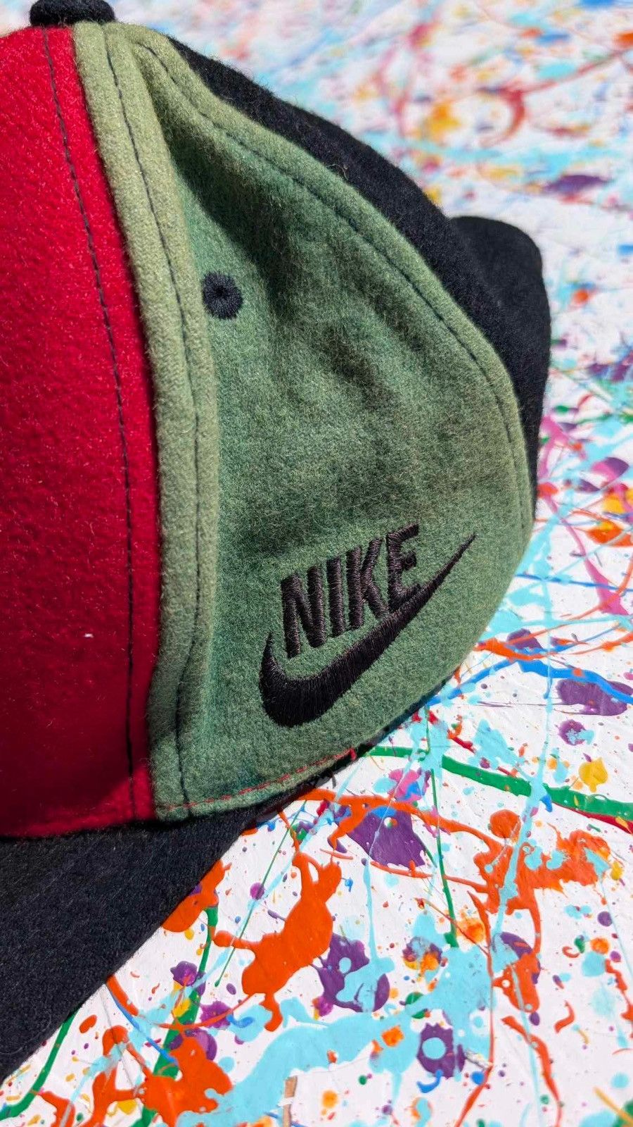 Jordan Brand Vintage Nike air Jordan cap 90s black red green OS fleece Size ONE SIZE - 5 Thumbnail