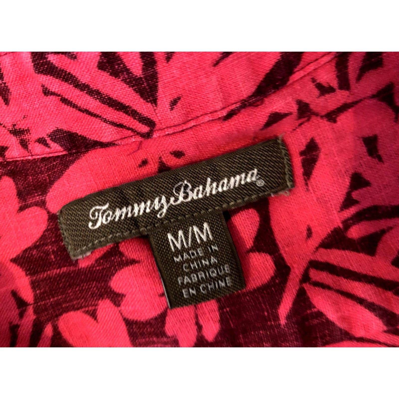 Tommy Bahama VINTAGE Womens Tommy Bahama Linen Dress Shirt M Medium Red Button Blouse Size M / US 6-8 / IT 42-44 - 3 Thumbnail