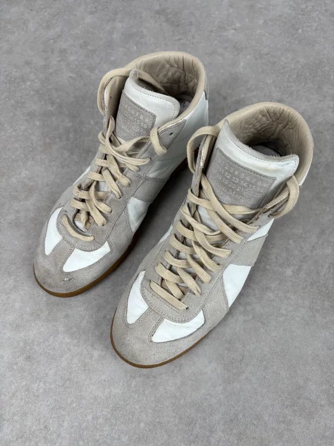 Maison Margiela Maison Margiela Replica Gats White High Leather Sneakers Size US 8.5 / EU 41-42 - 3 Thumbnail