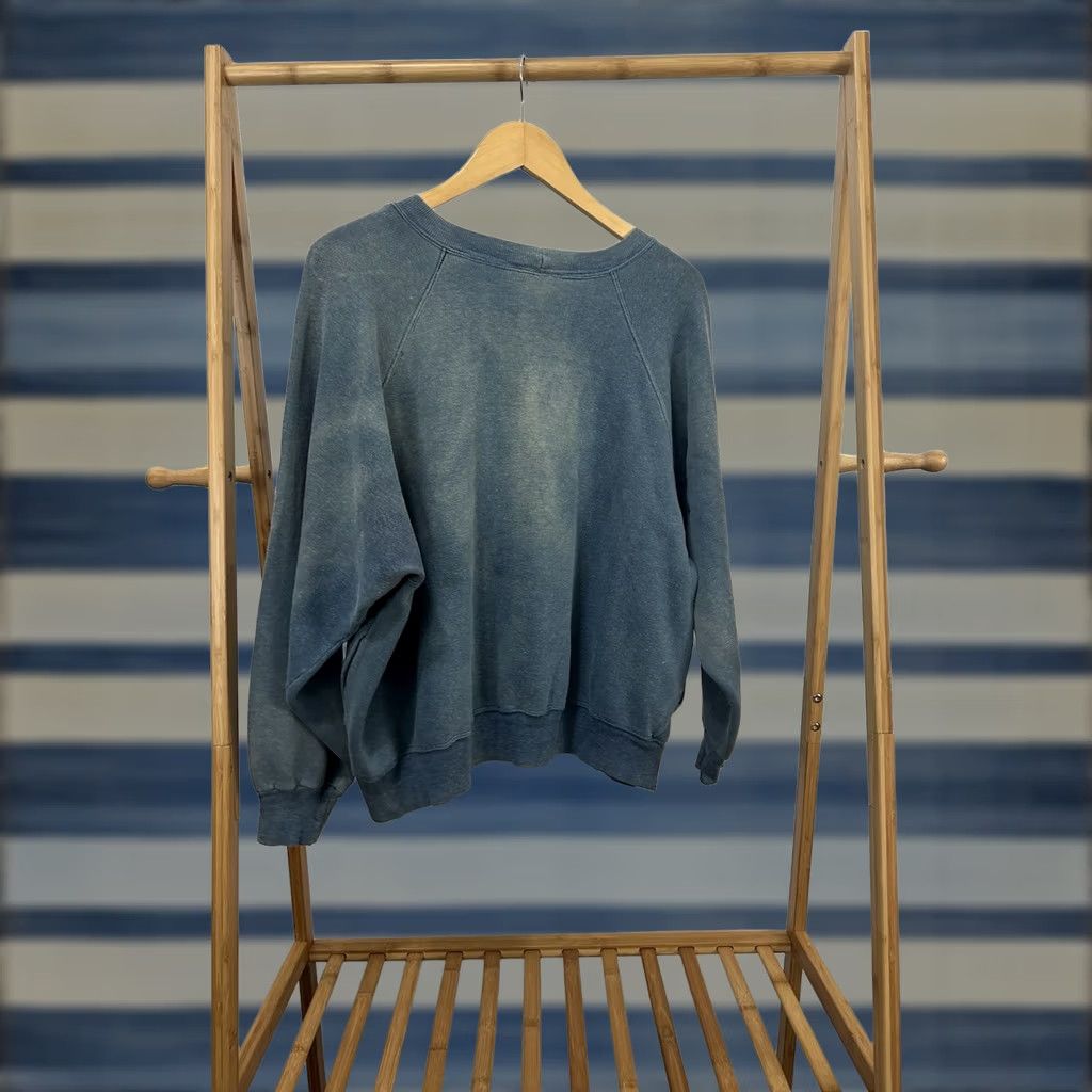 Vintage VTG 90s Gradient Sun Faded Boxy Cropped Sweatshirt W/POCKETS WIP Size L Blue Mens Shirt Size US L / EU 52-54 / 3 - 1 Thumbnail
