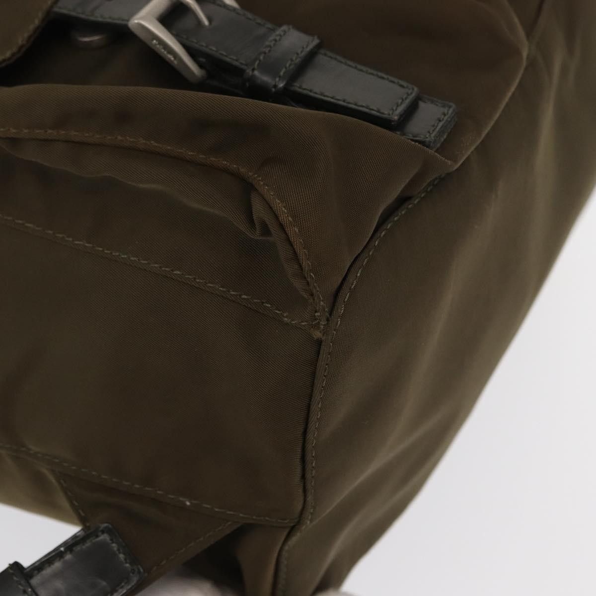 Prada PRADA Backpack Nylon Khaki Silver Auth 168394 - Jerrillo Size ONE SIZE - 12 Thumbnail