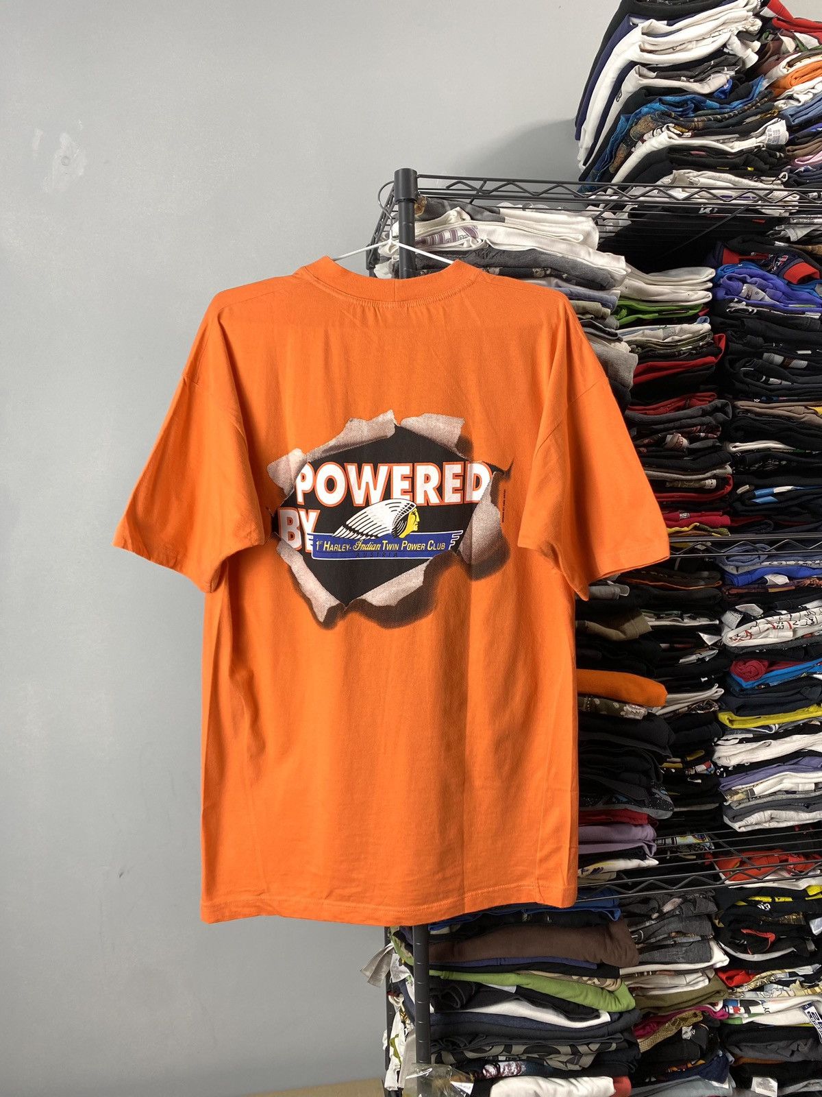 Harley Davidson Vintage 1996 Harley Davidson x Indian Motorcycle T Shirt Size US XL / EU 56 / 4 - 2 Thumbnail