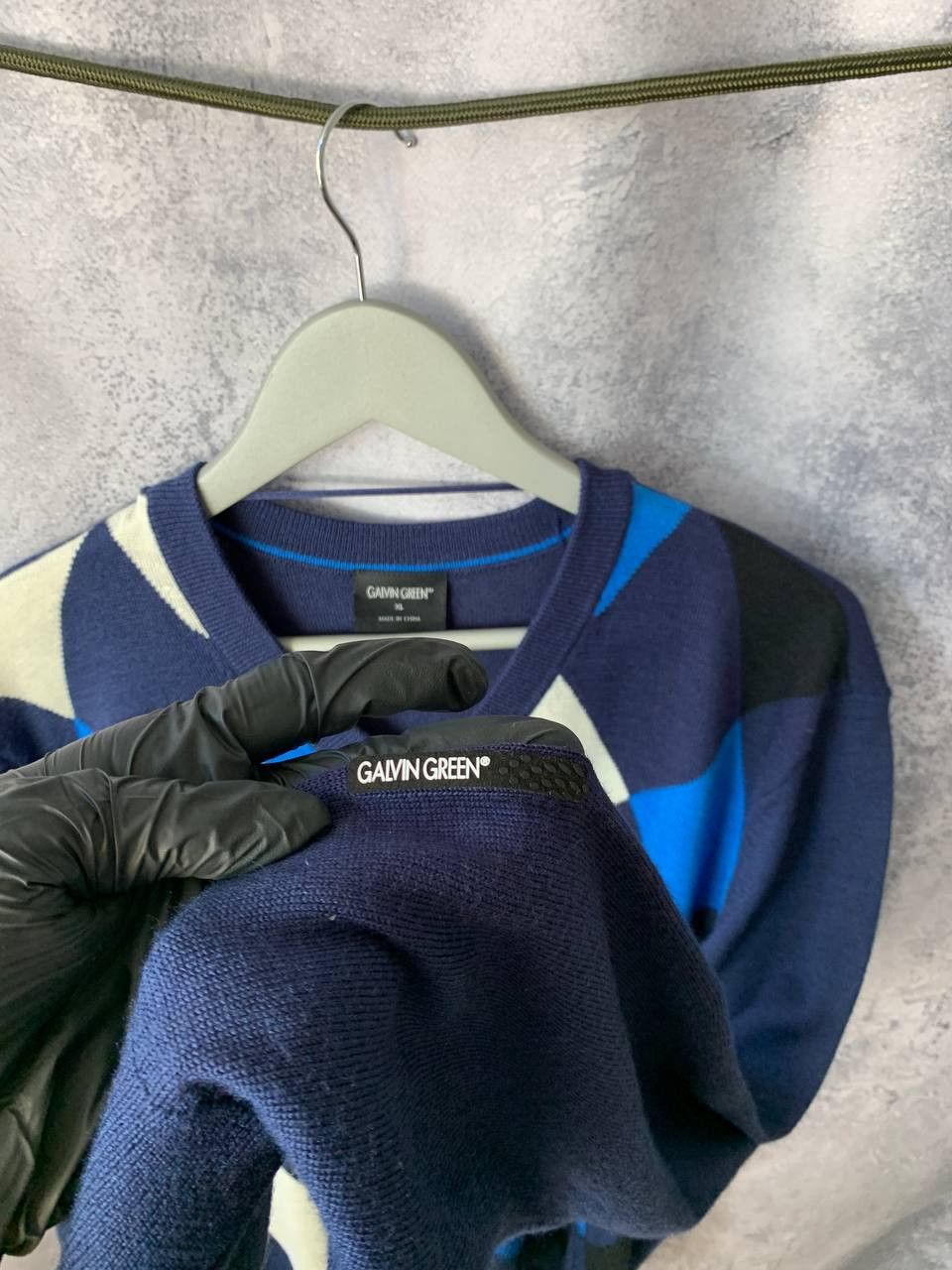 Galvin Green Galvin Green Golf V-Neck Jumper Diamond Argyle Sweater Wool Size US XL / EU 56 / 4 - 9 Thumbnail