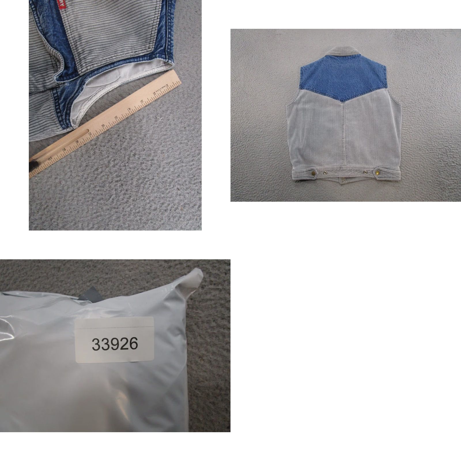 Denime VINTAGE Fury Vest Women's M Blue Denim Corduroy Snap Up 90s Western Casual Size M / US 6-8 / IT 42-44 - 8 Thumbnail